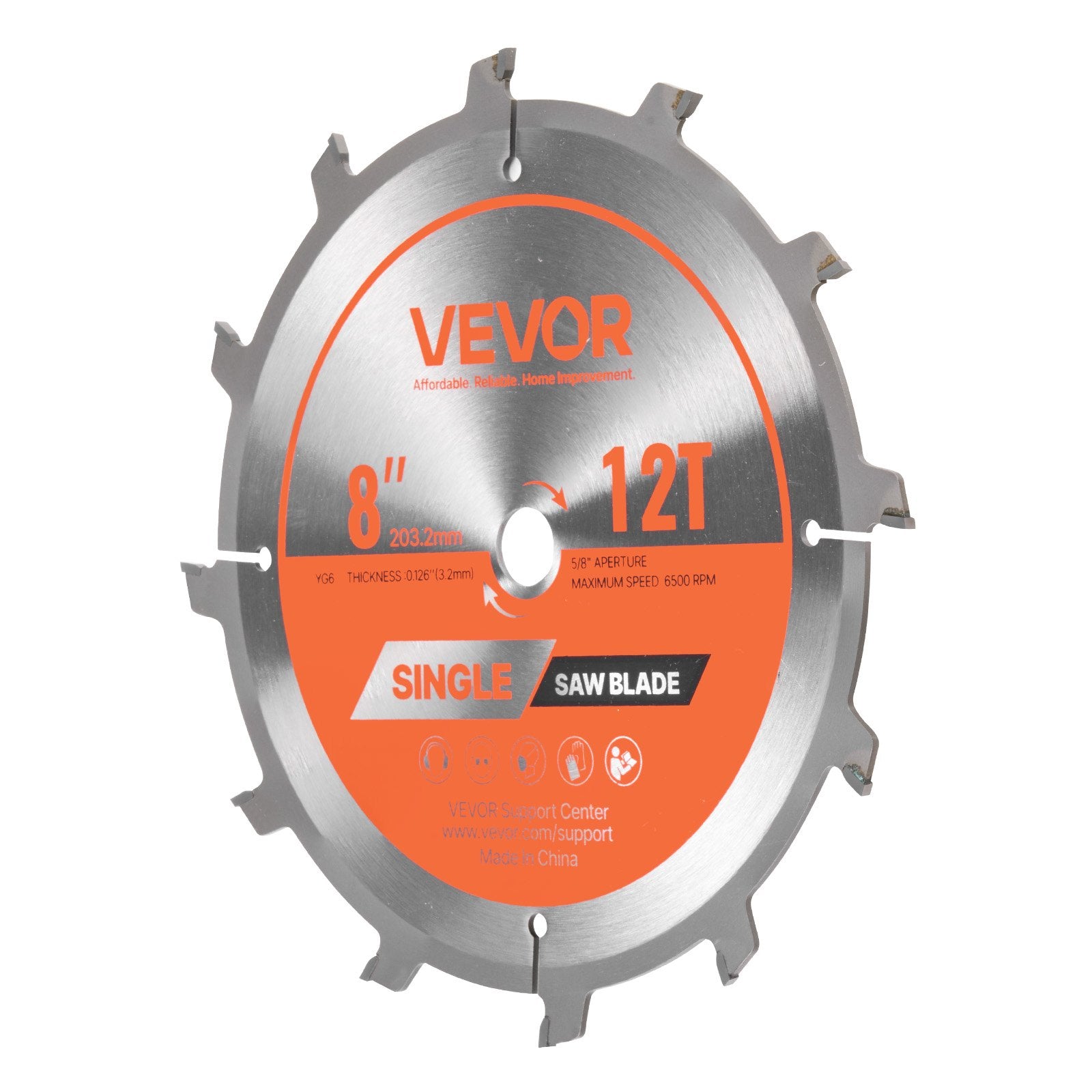 Dado pjovimo diskų rinkinys VEVOR 8"-12TDADO, 203 mm skersmens