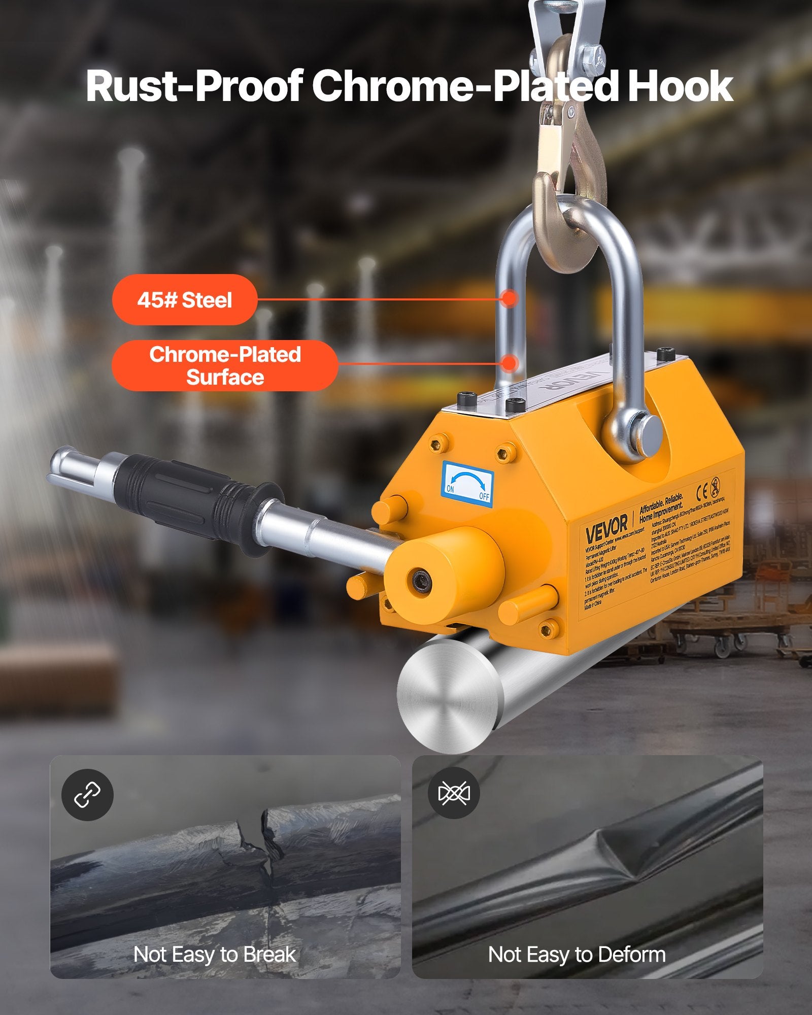 Magnetinis kėliklis VEVOR PM-400, 400 kg