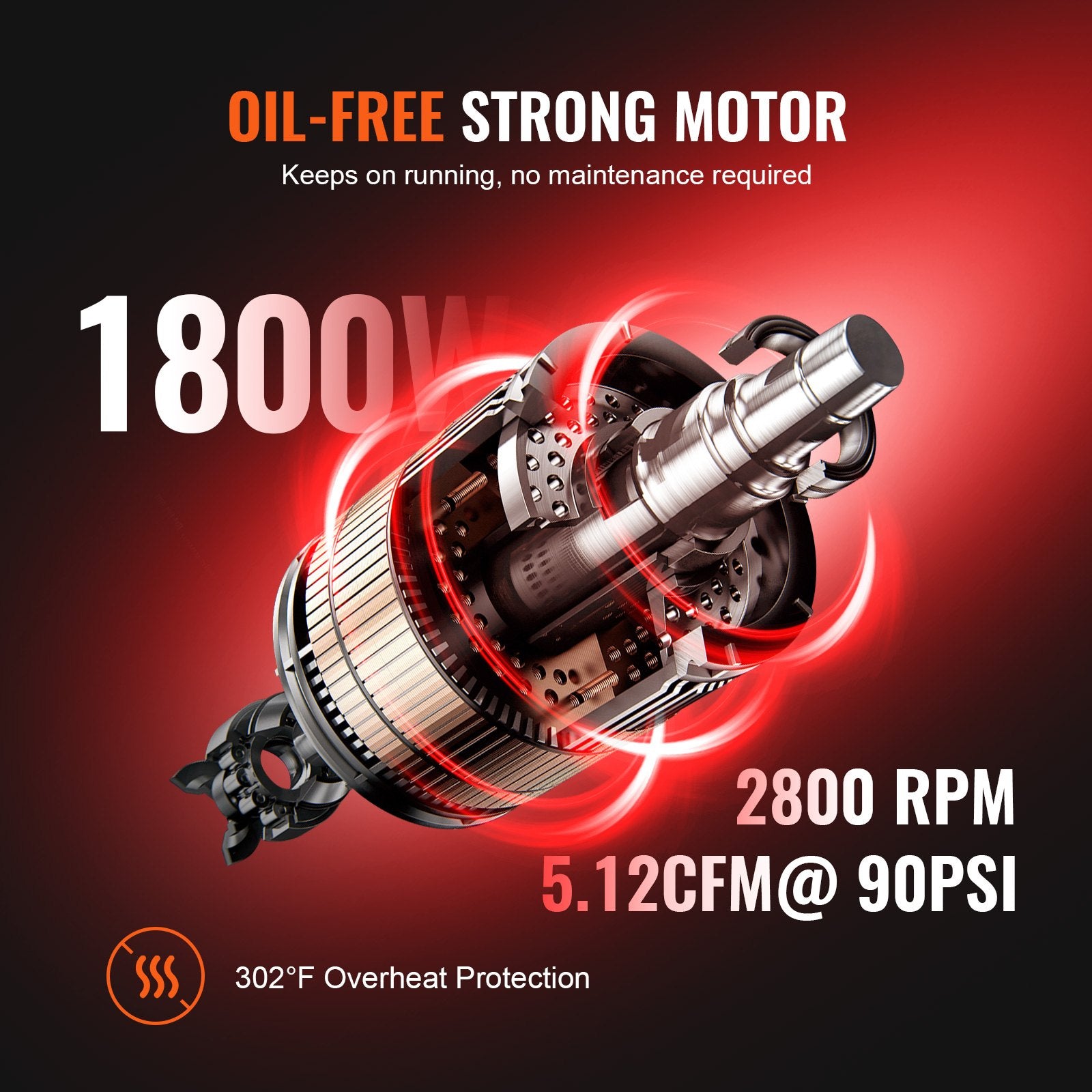 Oro kompresorius VEVOR 35,2 L, 1800 W
