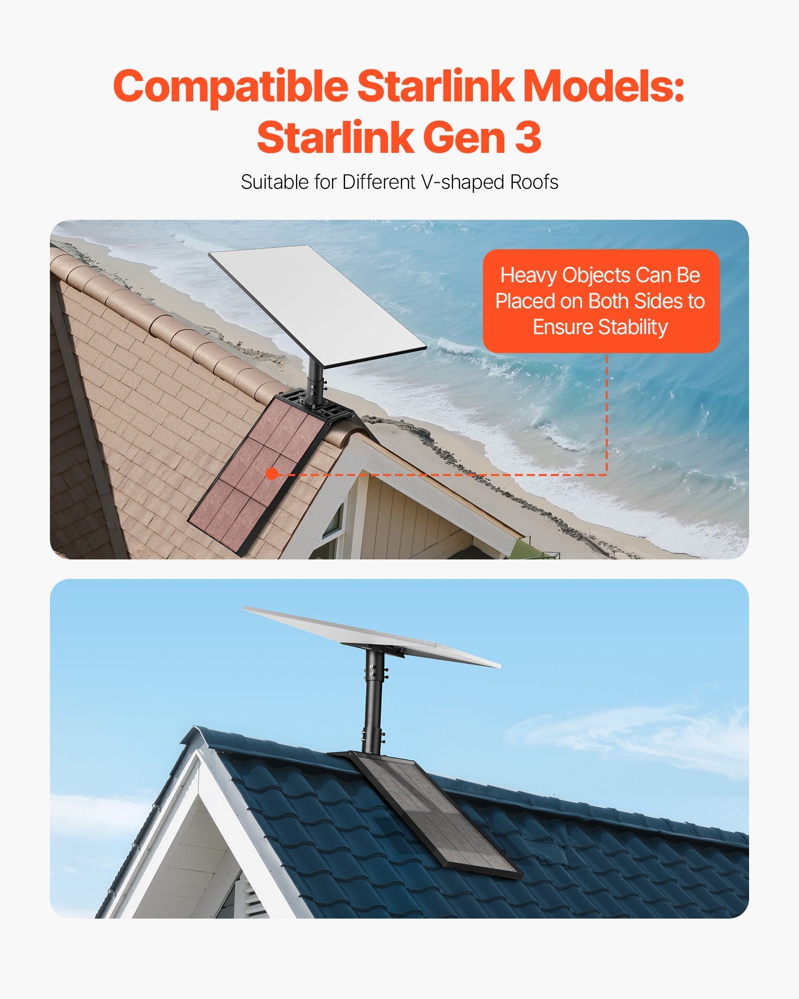 Starlink stogo laikiklis VEVOR SH-SL-003, reguliuojamas kampas 45-135°