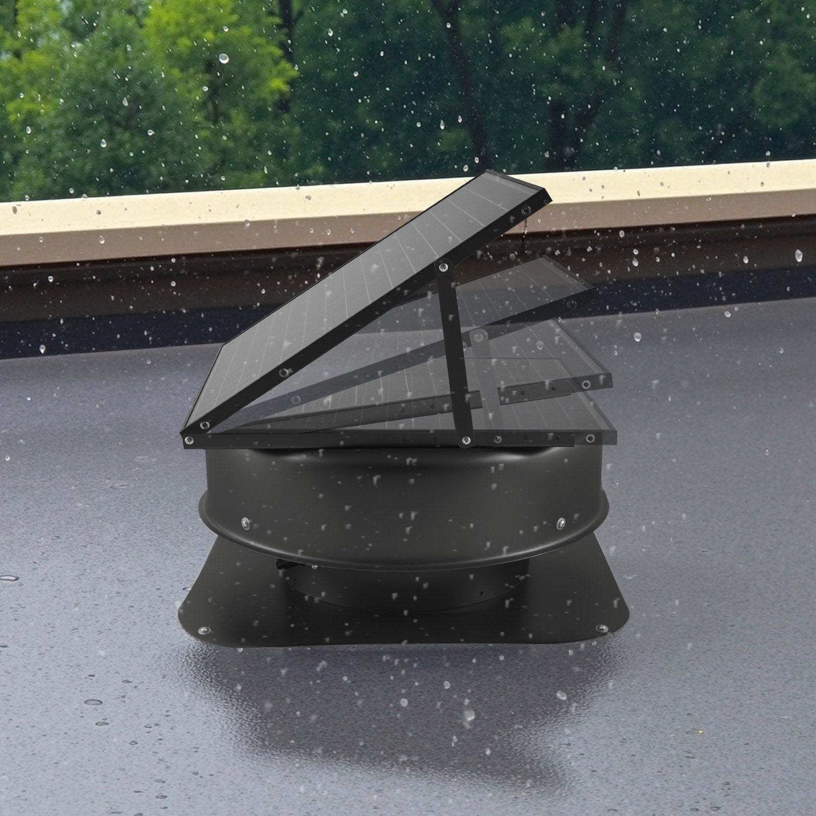Saulės energija varomas stogo ventiliatorius VEVOR JBSF-350F, 50 W