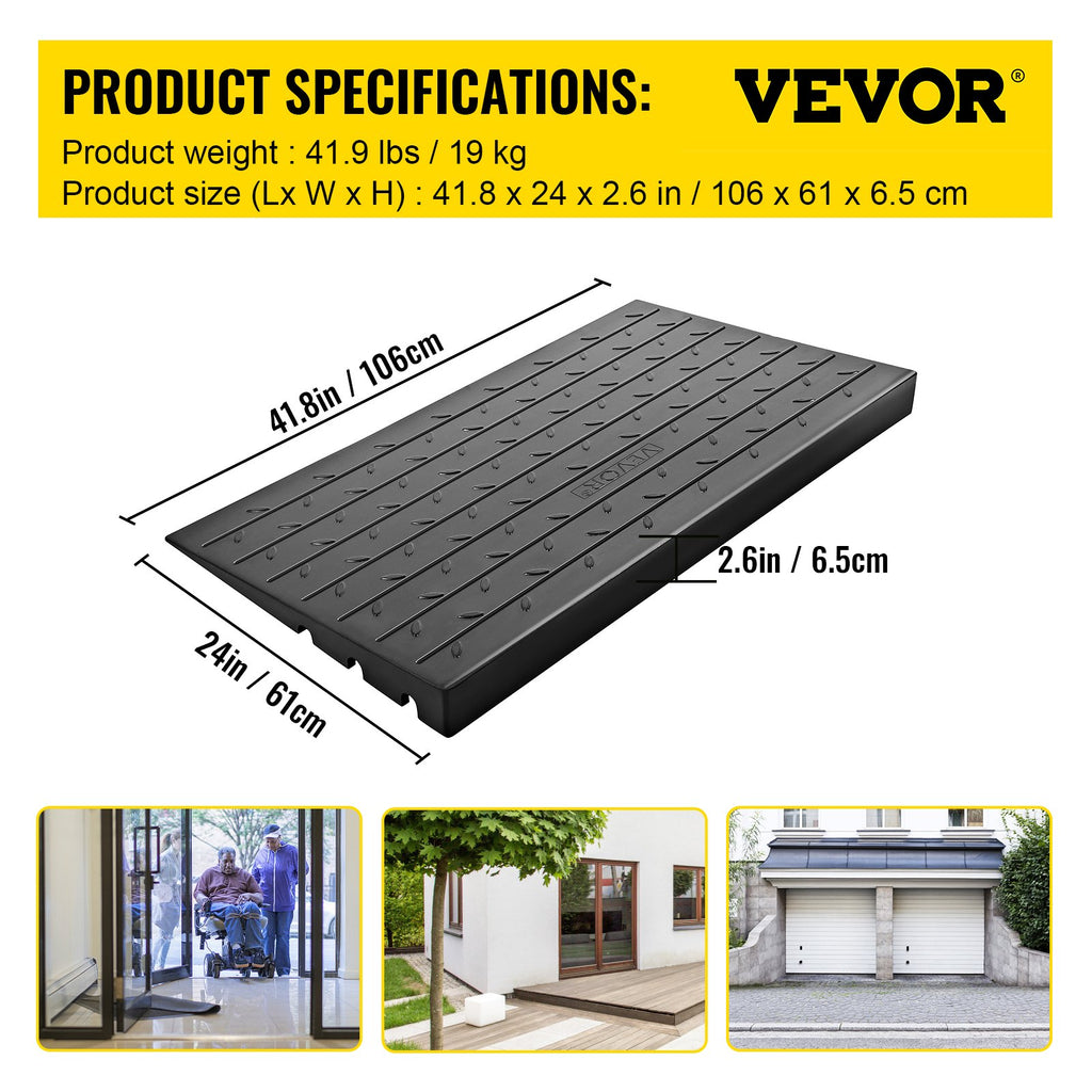 Guminė slenksčio rampa VEVOR WFSLYPD-2.5YC XJPD DGXC, 6,5 cm aukščio