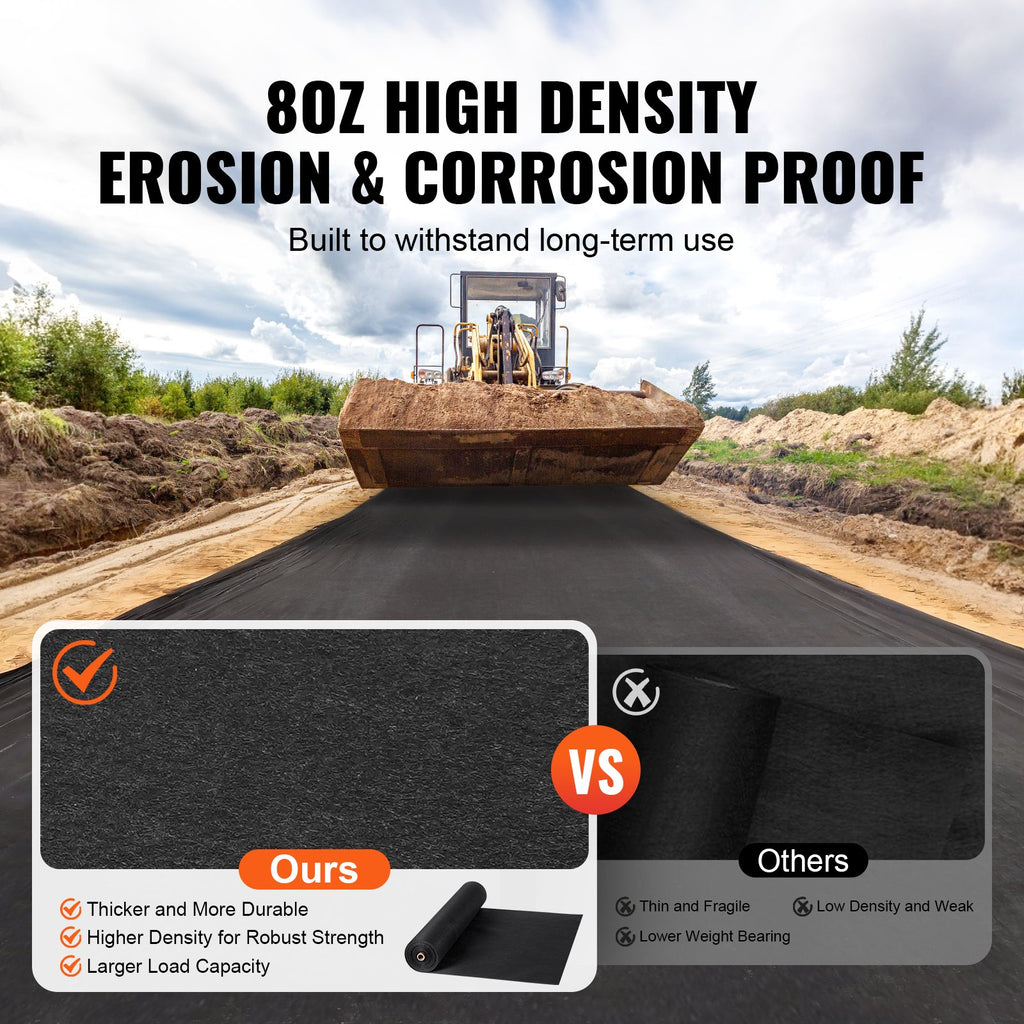 Neaustinė geotekstilė VEVOR 1.8 x 30.5 m, 271 g/m²