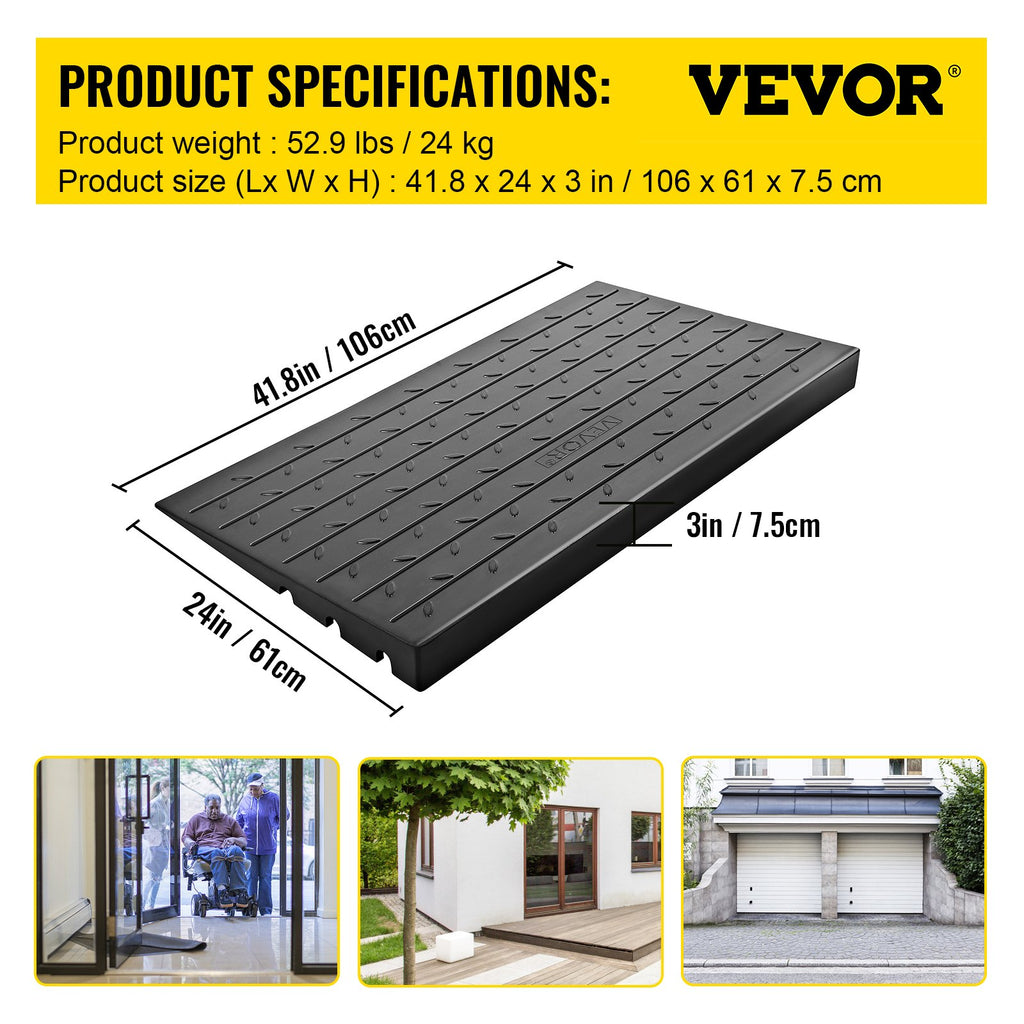 Guminė slenksčio rampa VEVOR WFSLYPD-3YC XJPD DGXC, 7,5 cm aukščio