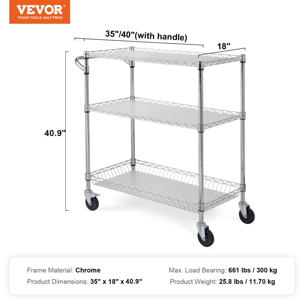 Virtuvinis vežimėlis VEVOR TR183636A3GW4C, 300 kg keliamoji galia