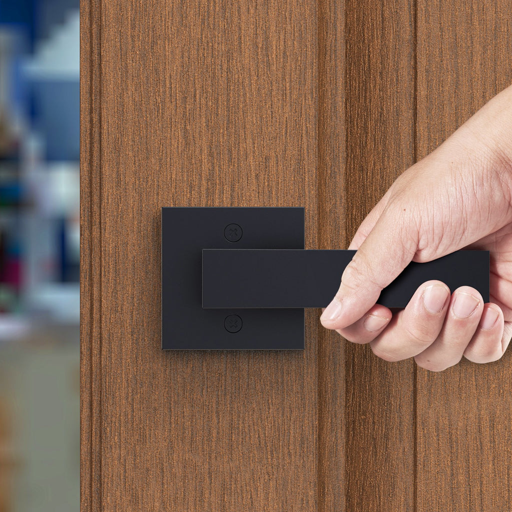 Dekoratyvinė durų rankena VEVOR D921-DL-BLK, matinė juoda