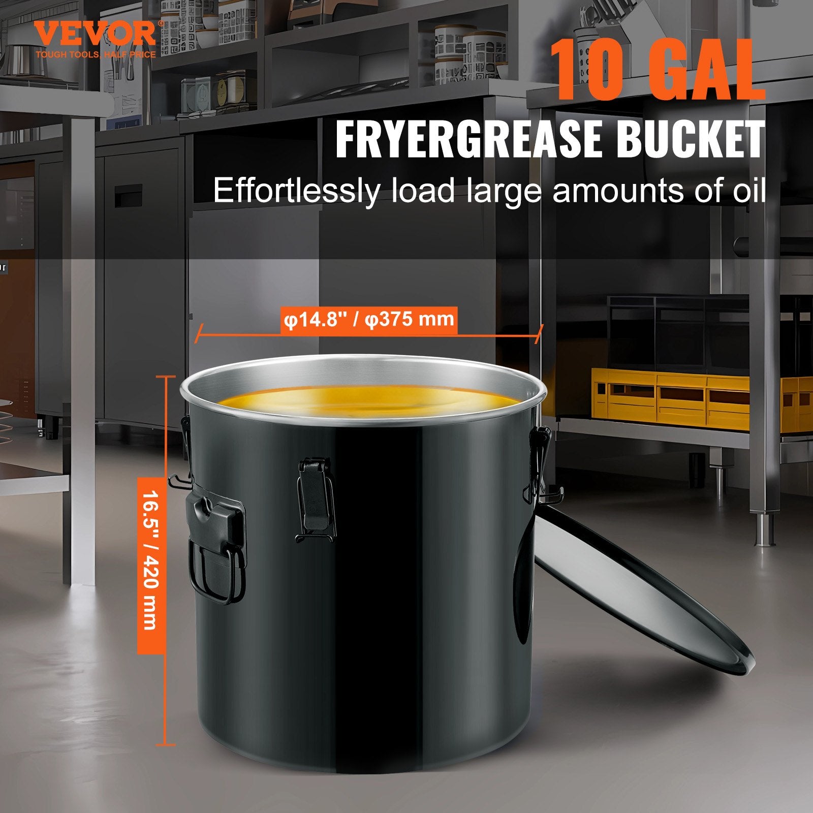 Aliejaus utilizavimo talpa VEVOR GLS-10GAL, 37,8 l