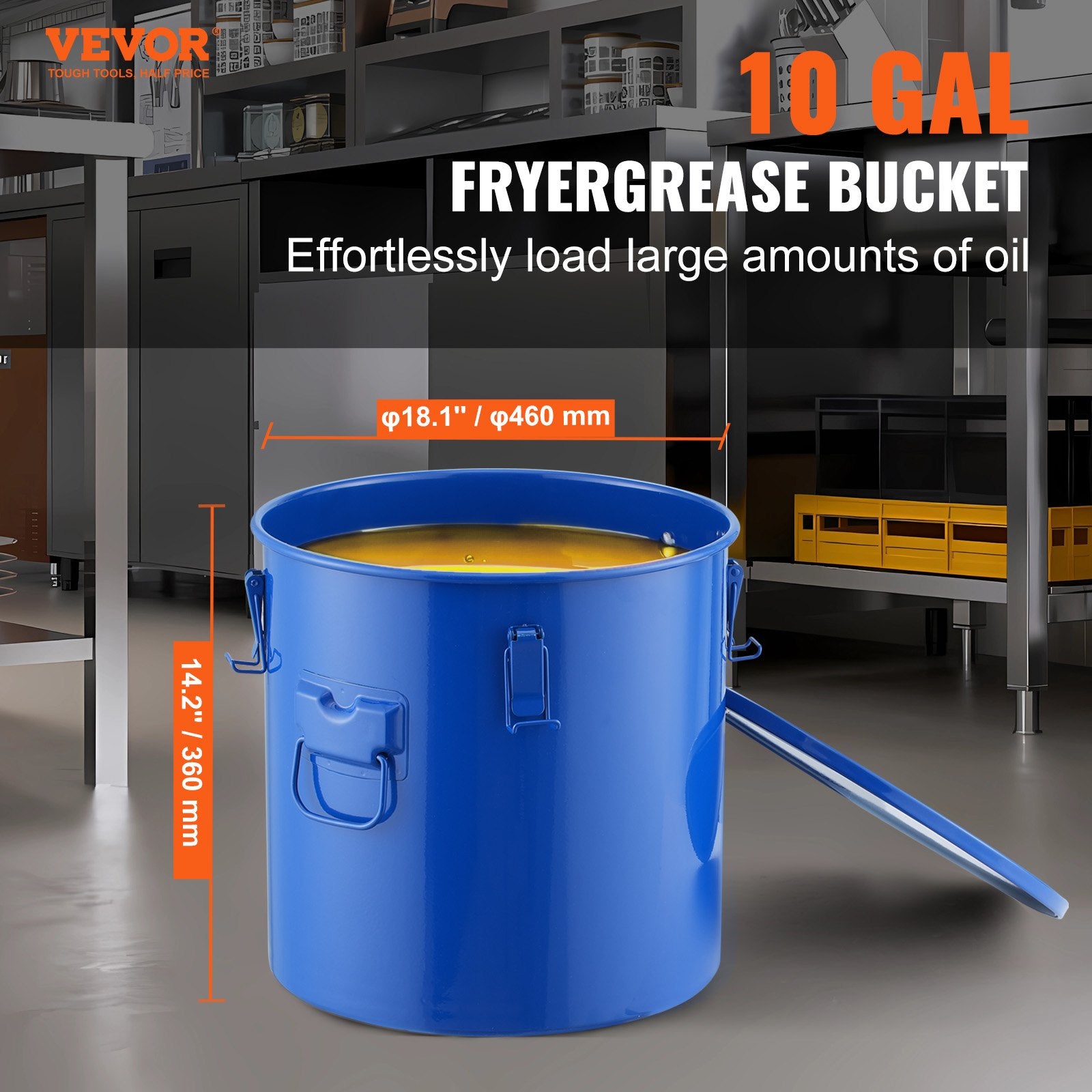 Aliejaus surinkimo talpa VEVOR GLB-10GAL, 37,8 l