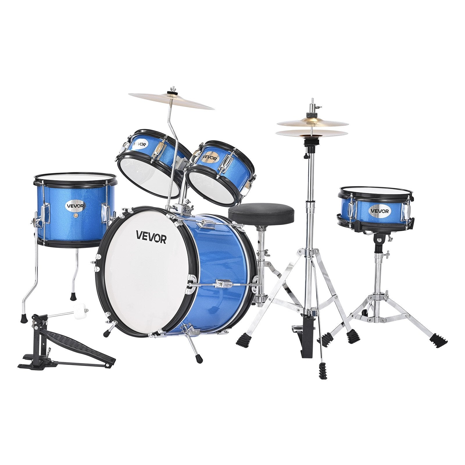 Vaikiškas būgnų komplektas VEVOR SH-004-BL-A, 5 dalių