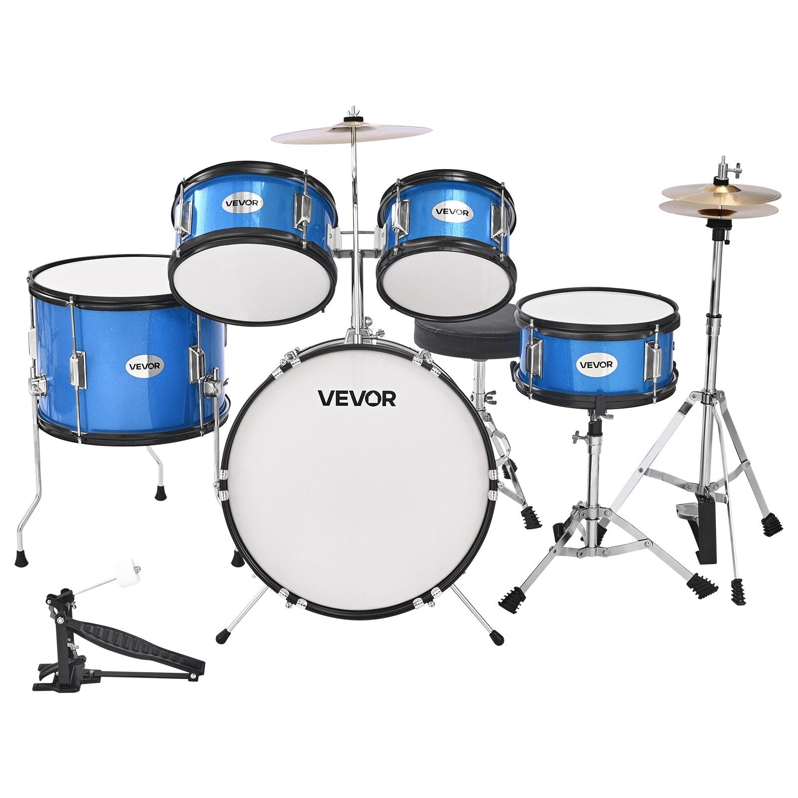 Vaikų būgnų komplektas VEVOR SH-002-BL-A, 5 dalių