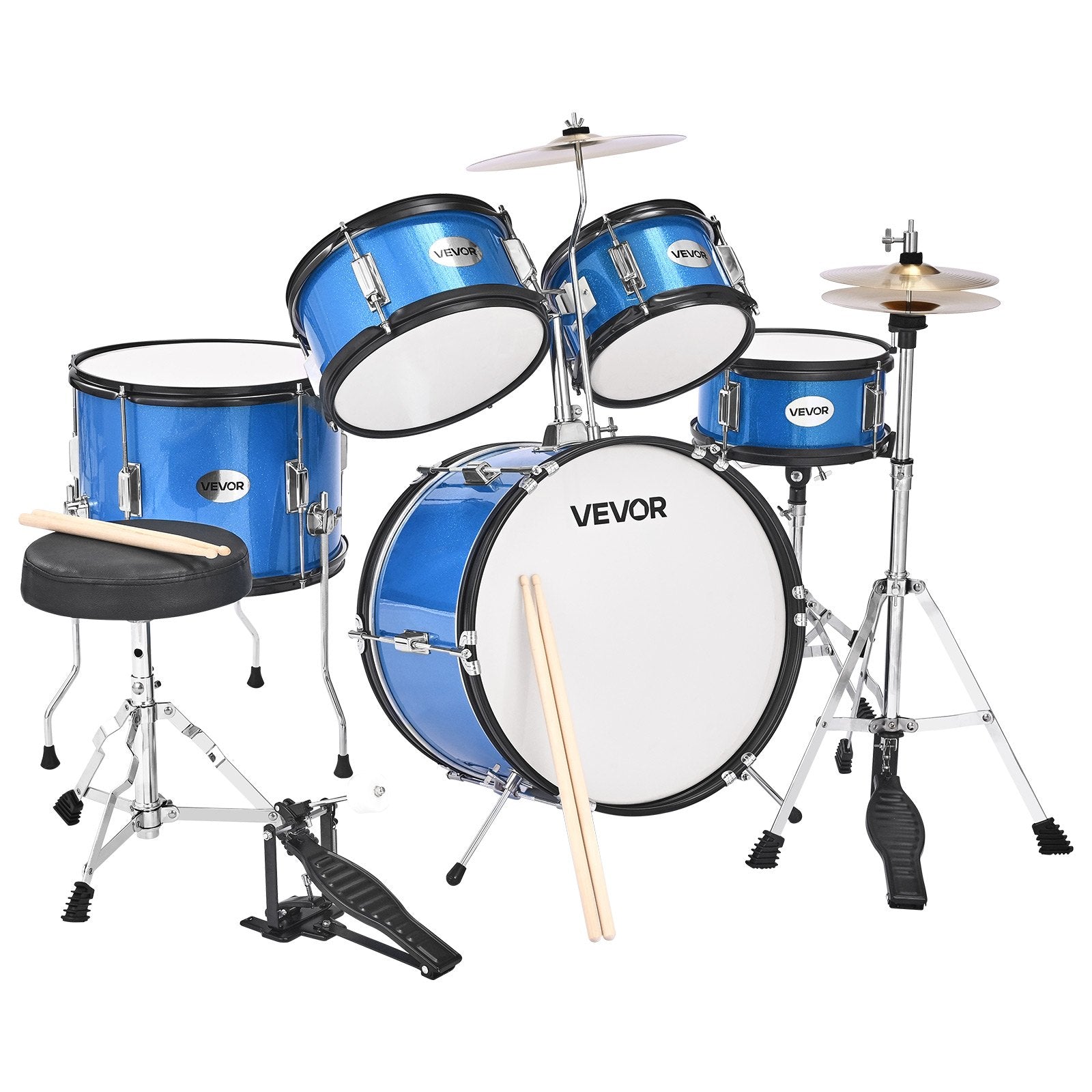Vaikų būgnų komplektas VEVOR SH-002-BL-A, 5 dalių