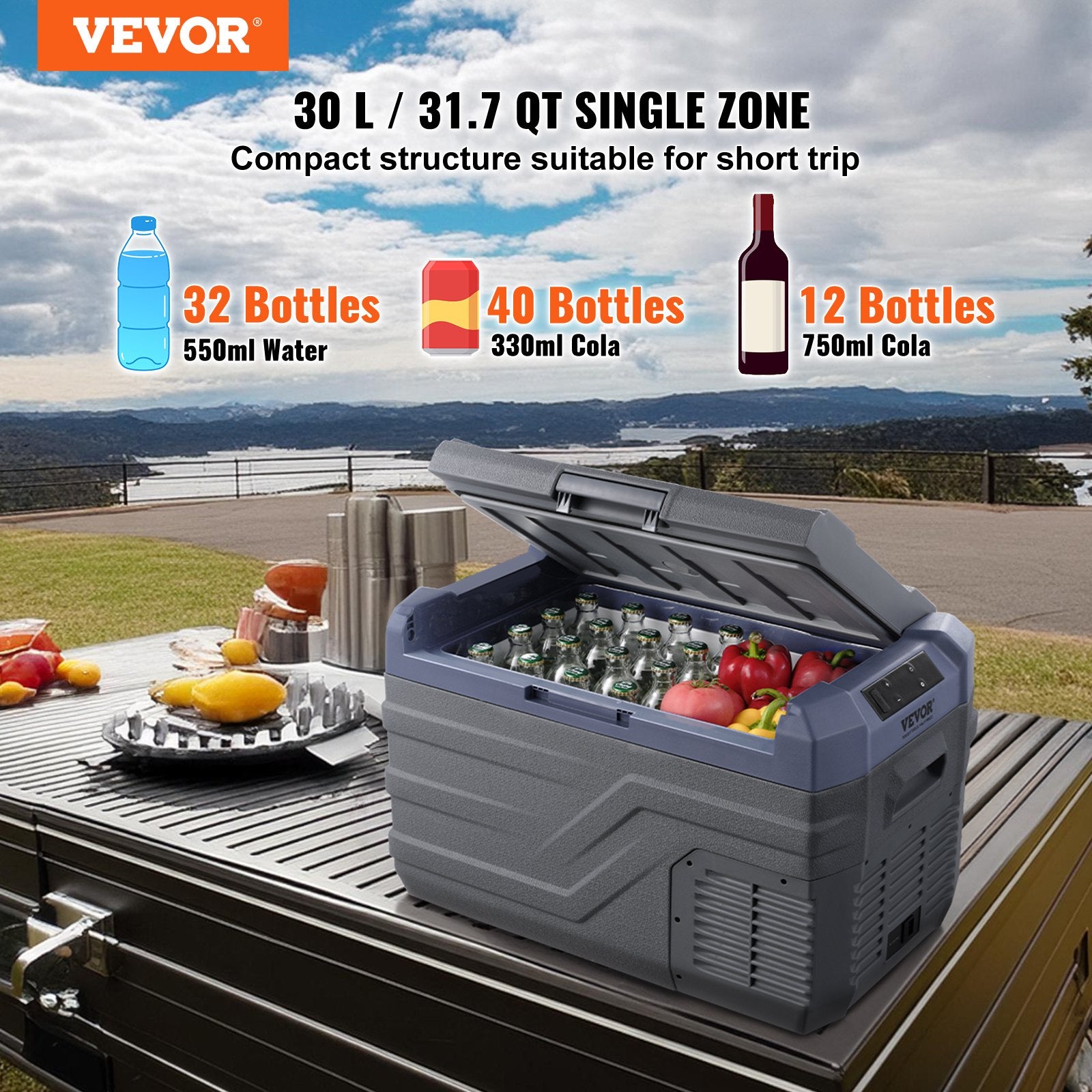 Nešiojamas automobilinis šaldytuvas VEVOR NL30, 30 l