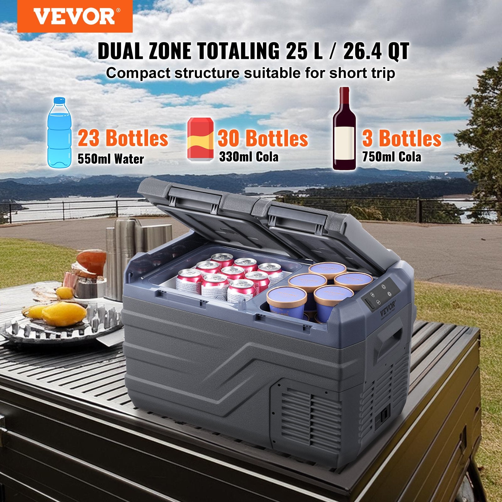 Automobilinis šaldytuvas VEVOR NLS35, 25 L