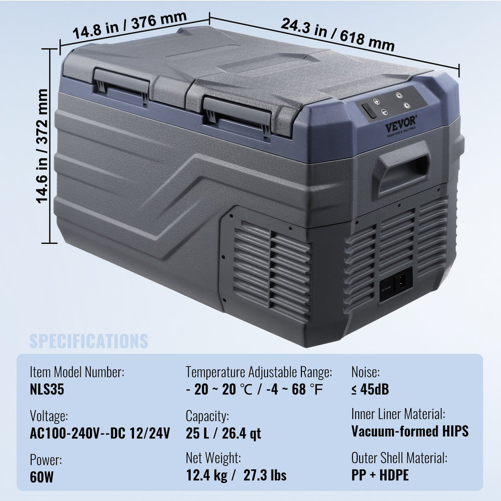 Automobilinis šaldytuvas VEVOR NLS35, 25 L
