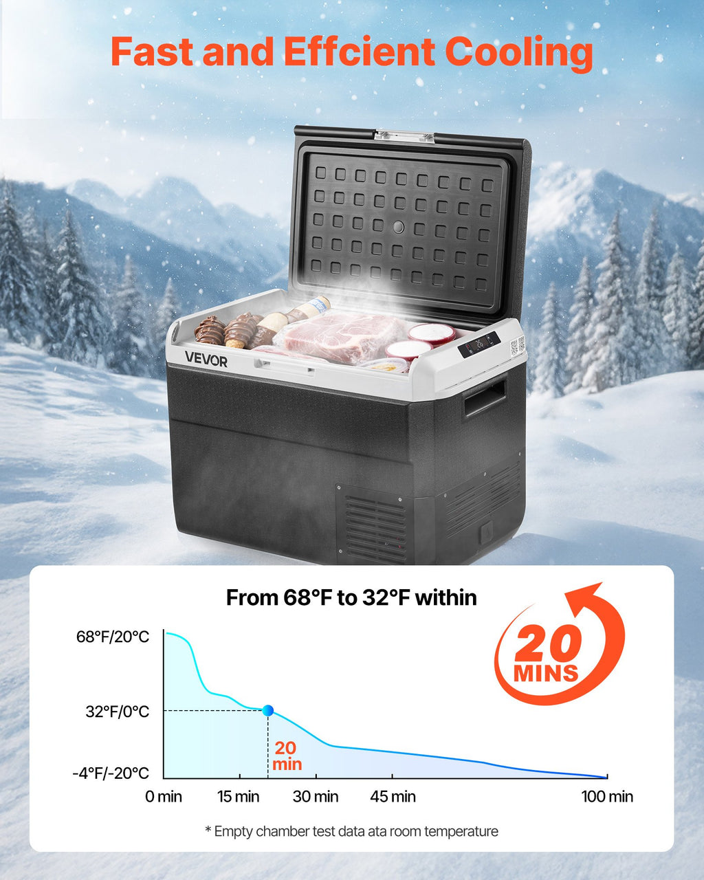 Automobilinis šaldytuvas VEVOR MCD50D1, 50 l