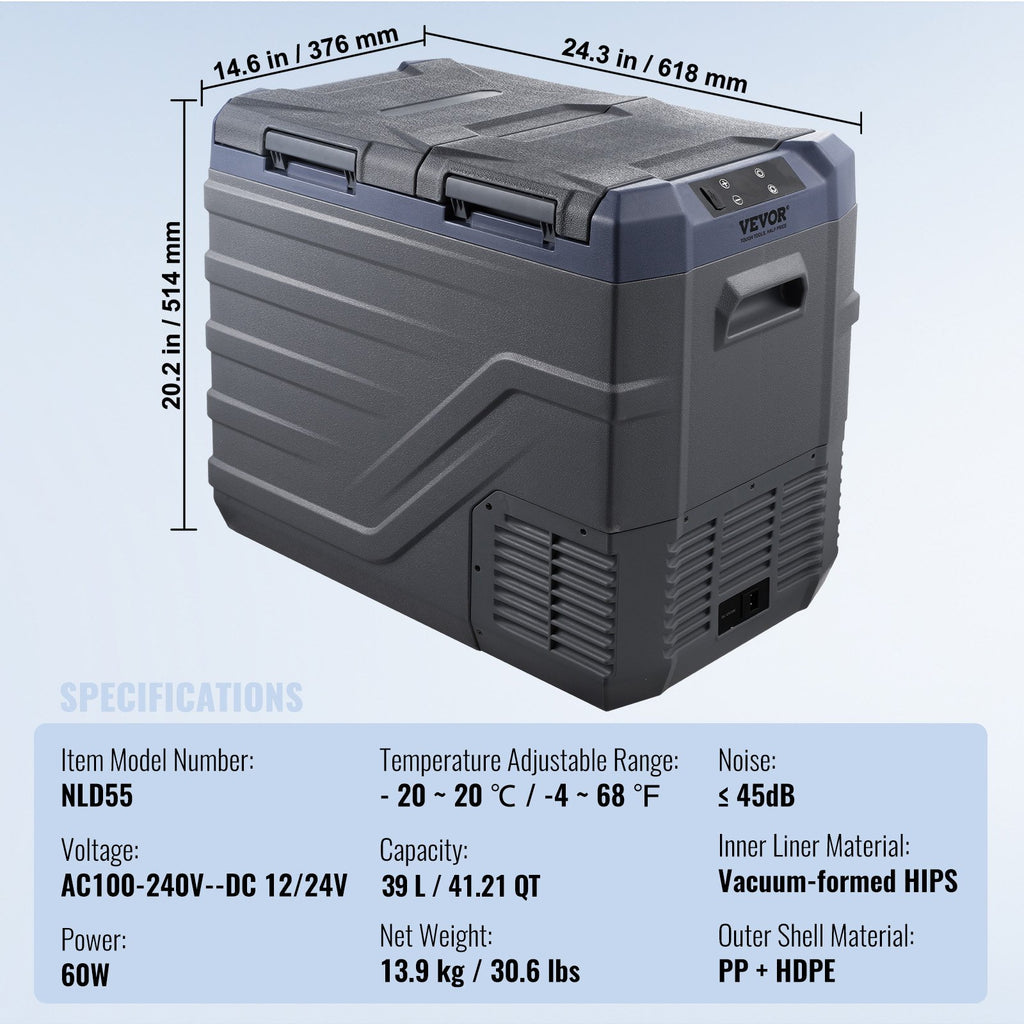 Automobilinis šaldytuvas VEVOR NLD55, 39 l talpos