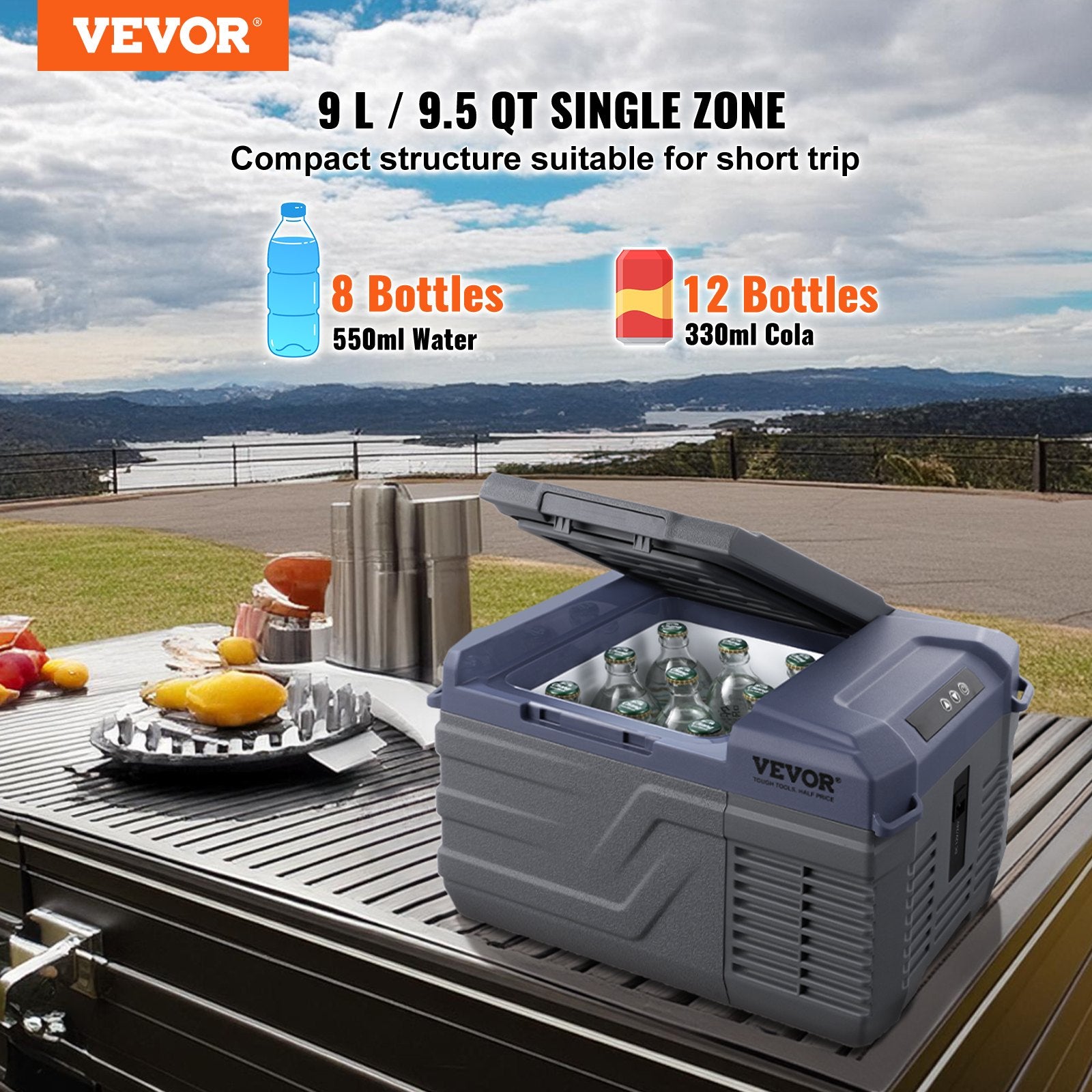 Automobilinis šaldytuvas VEVOR NL9, 9 l talpos