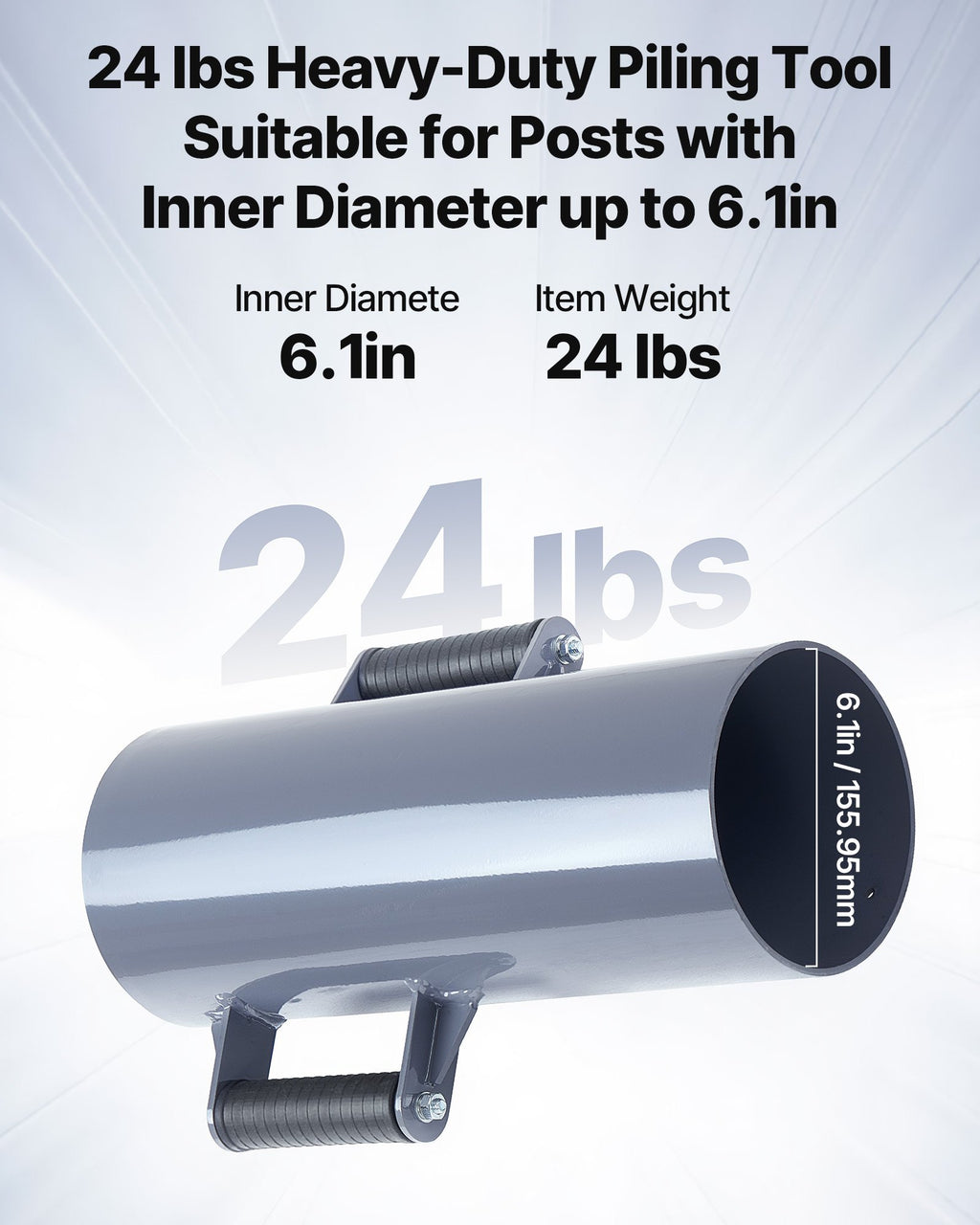 Rankinis stulpų kaltuvas VEVOR HXDZ-6.1, 155 mm vidinio skersmens