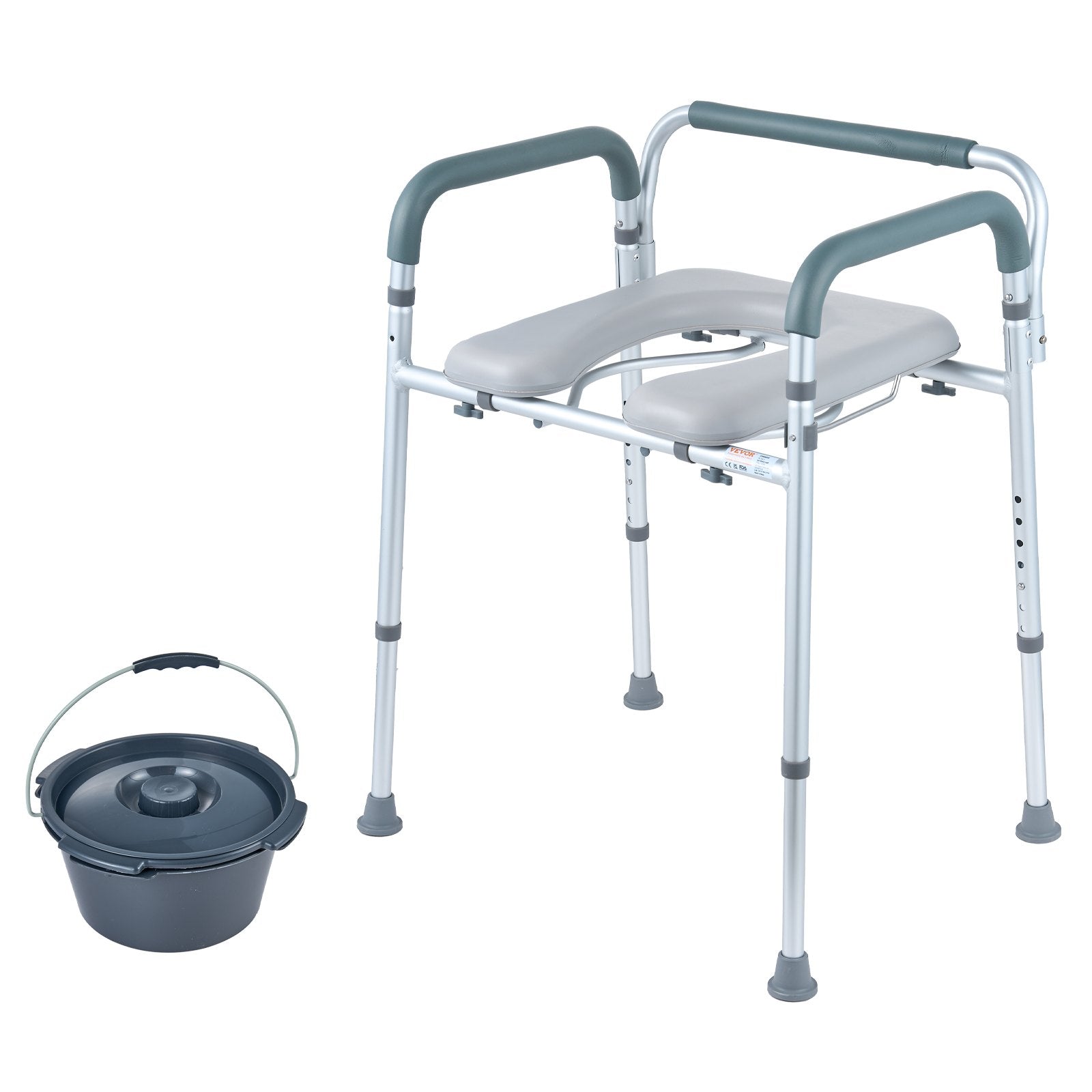 Neįgaliojo kėdė-tualetas VEVOR FBL730211, 158,8 kg apkrova