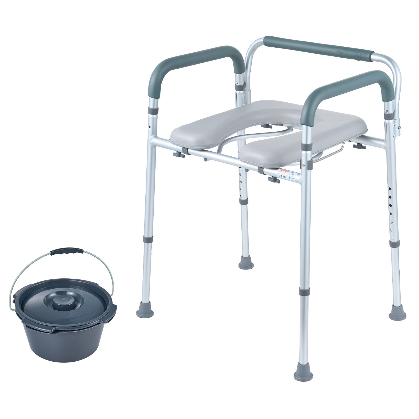Neįgaliojo kėdė-tualetas VEVOR FBL730211, 158,8 kg apkrova