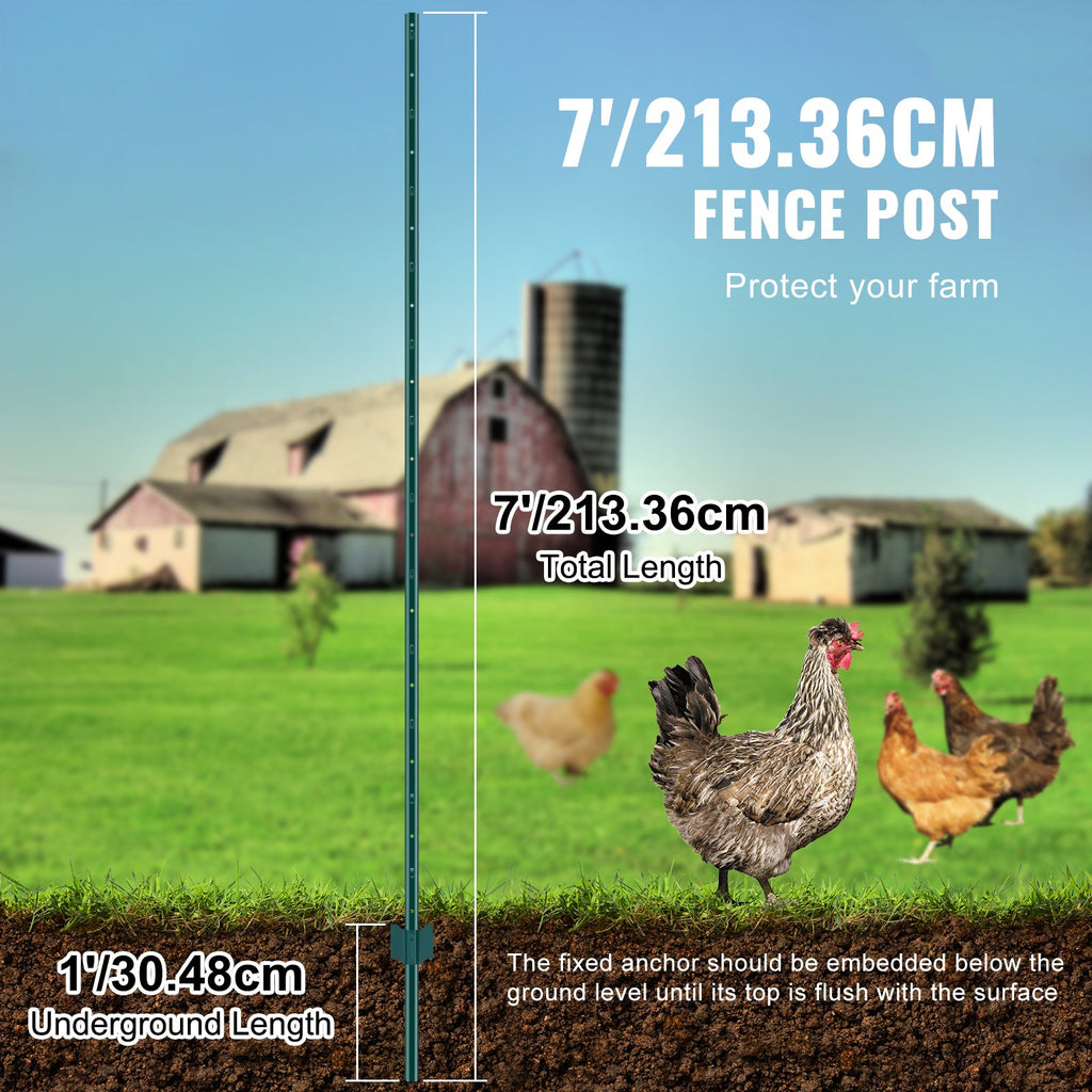 Tvoros stulpai VEVOR 10-7ft, 213 cm (10 vnt.)