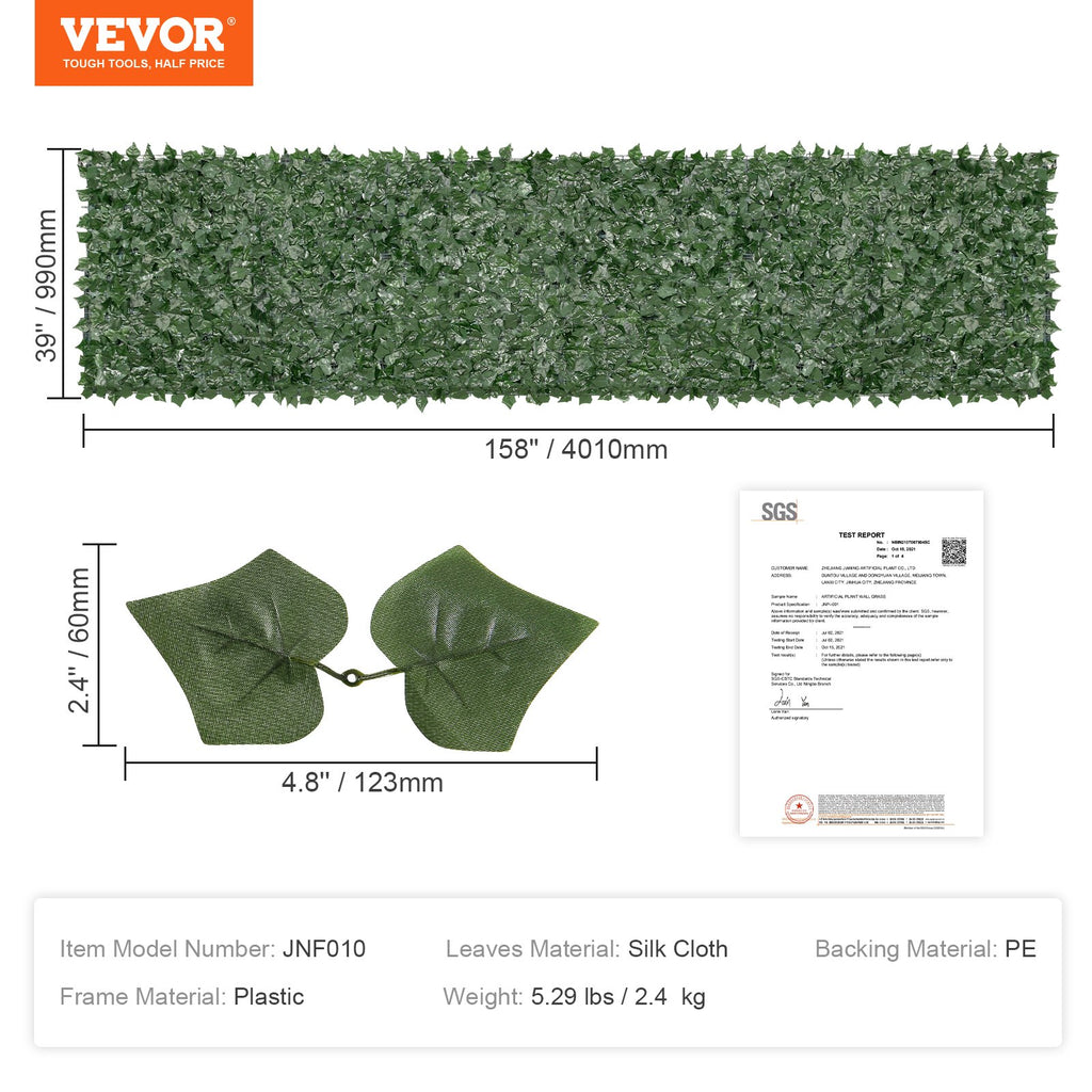 Dirbtinė gebenės tvora VEVOR JNF010, 1 x 4 m