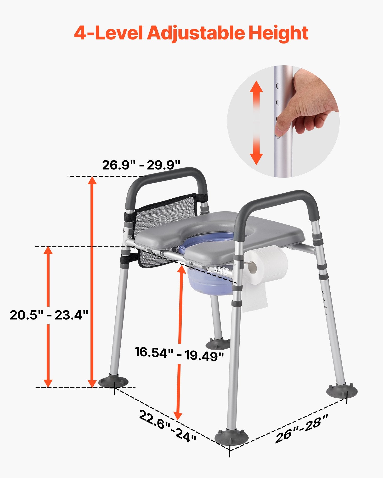 Tualeto kėdė-paaukštinimas VEVOR FBL760638, 227 kg keliamoji galia
