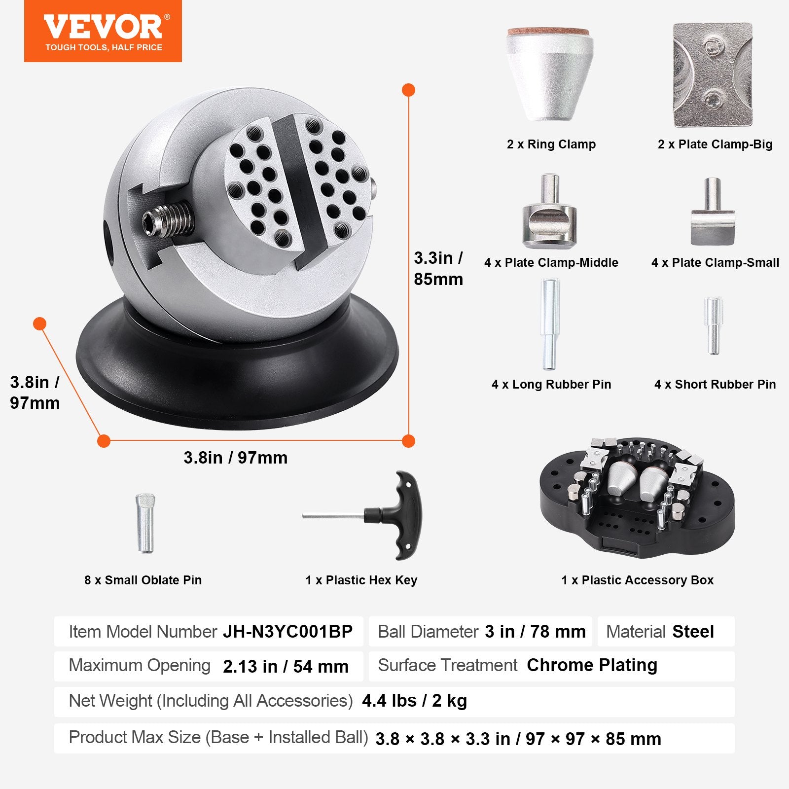Graviravimo spaustuvai VEVOR JH-N3YC001BP, 7,6 cm