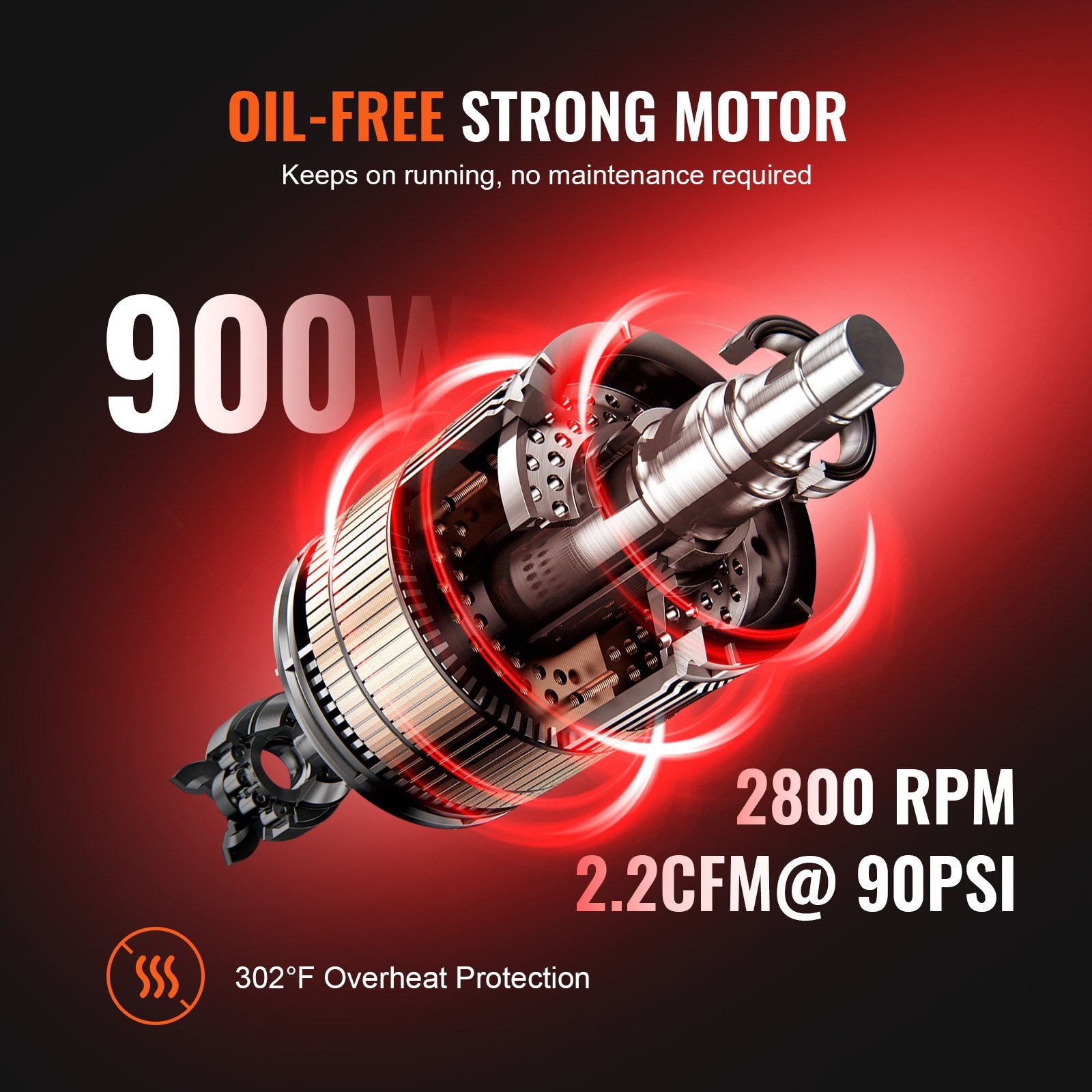 Oro kompresorius VEVOR 18.2 L, 900 W