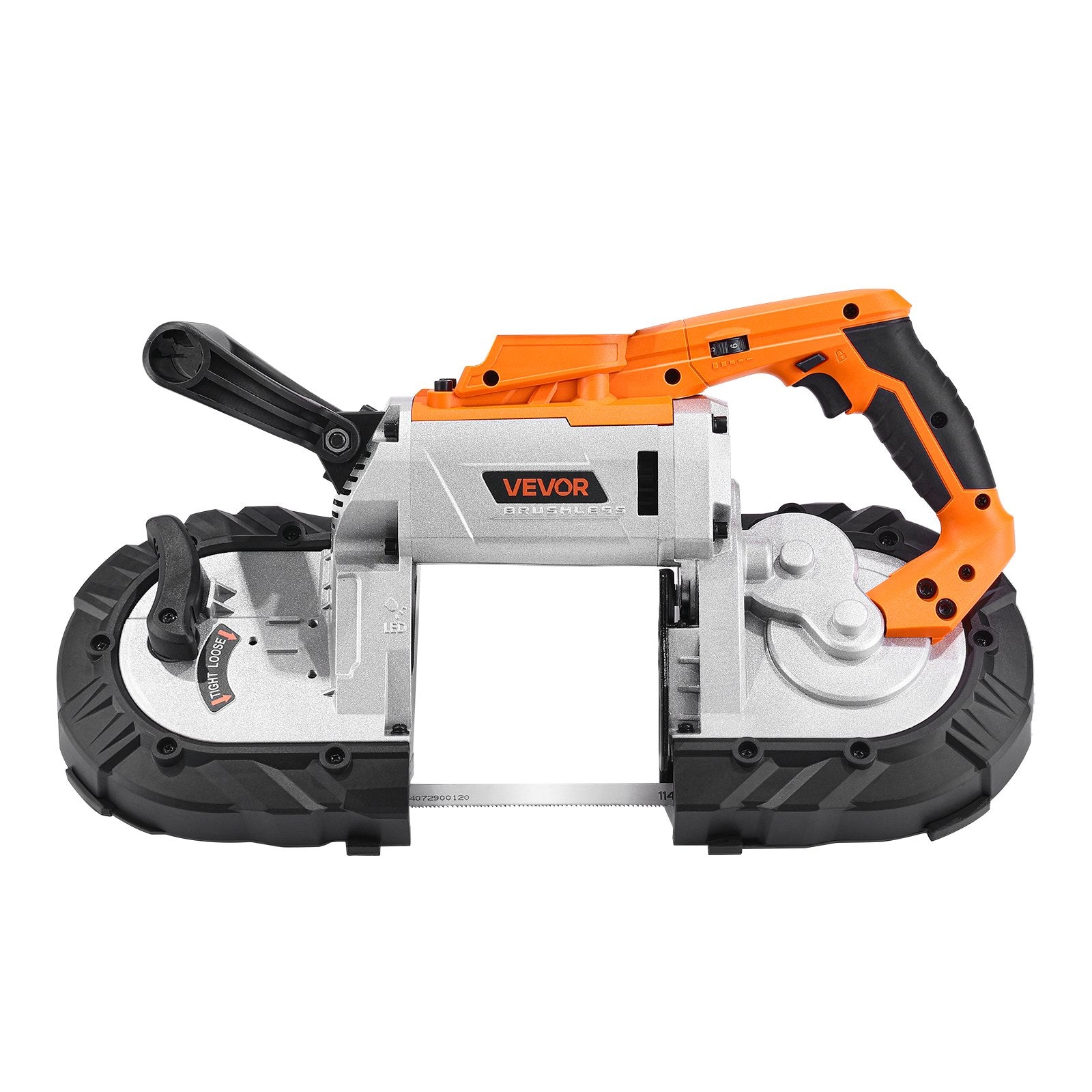 Akumuliatorinis juostinis pjūklas VEVOR BW2111, 127 mm pjovimo gylis