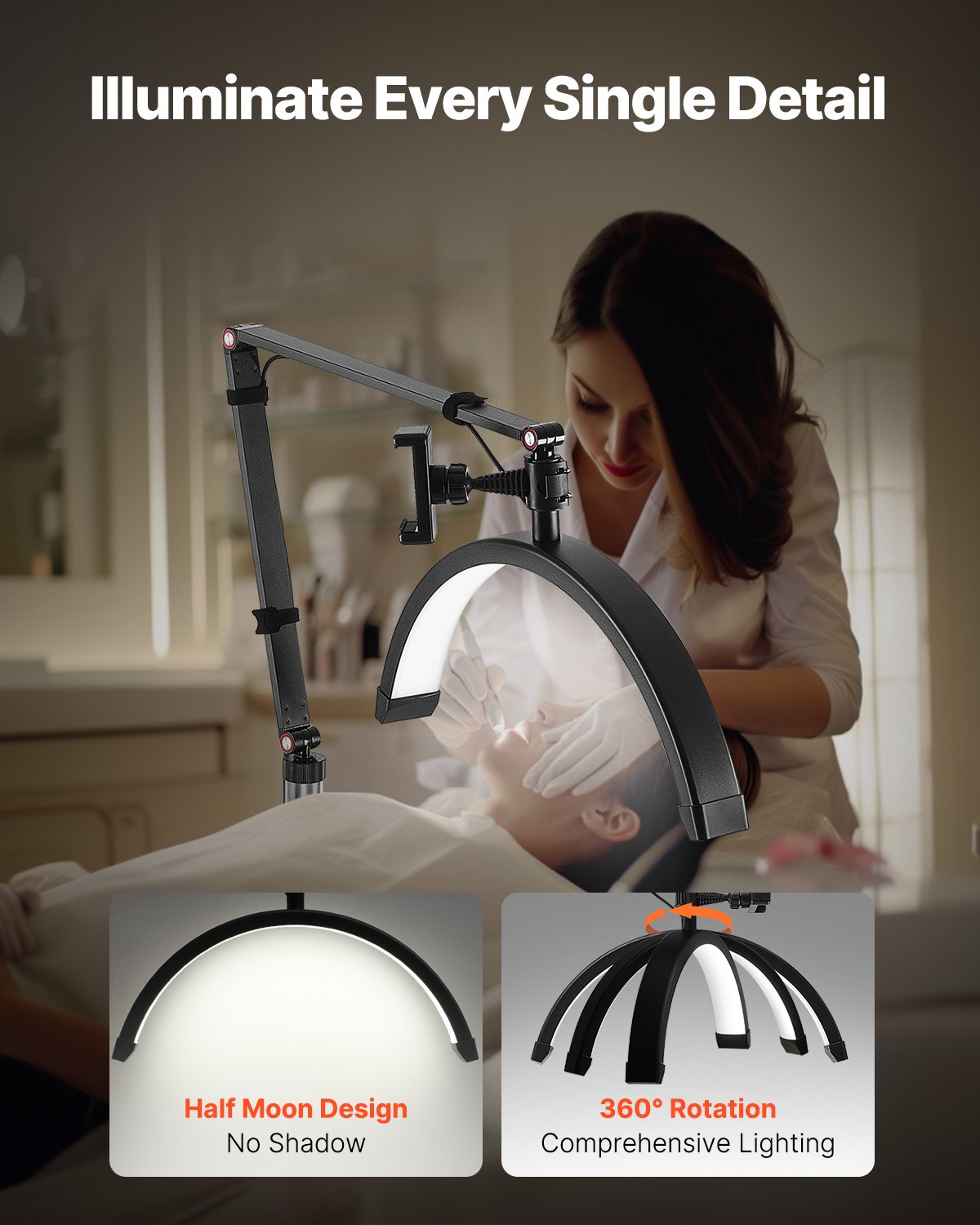 Pusmėnulio formos LED lempa VEVOR HD-M2X, 20W