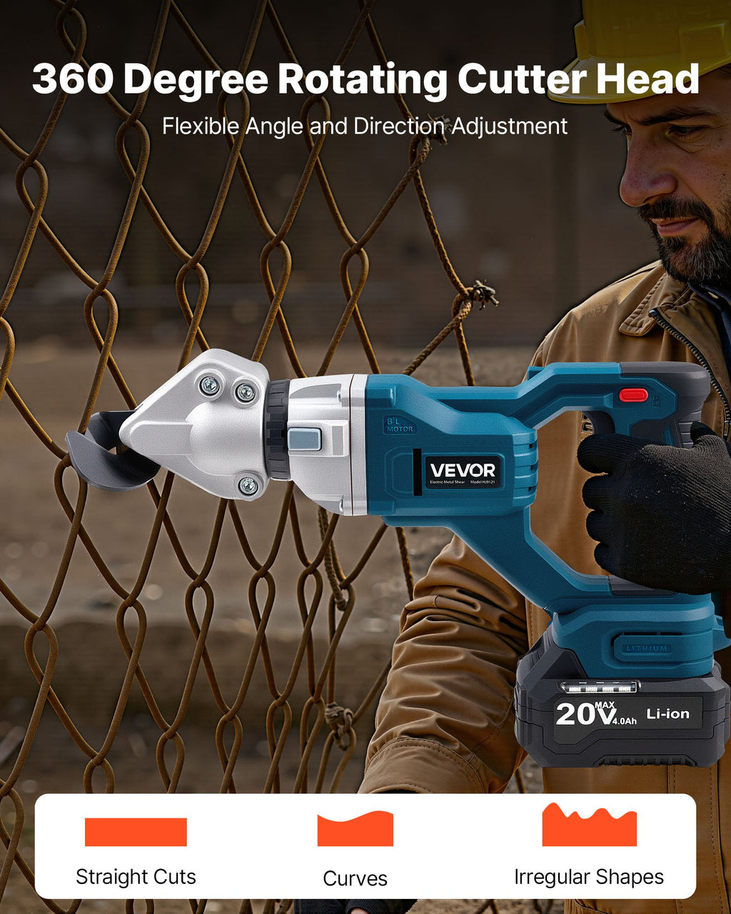 Akumuliatorinės skardos žirklės VEVOR HJ9121-220V, 20V