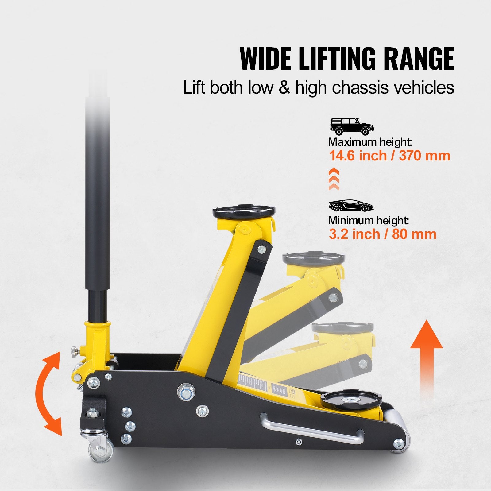 Žemo profilio domkratas VEVOR WD-B-02000-B00-0, 2 t