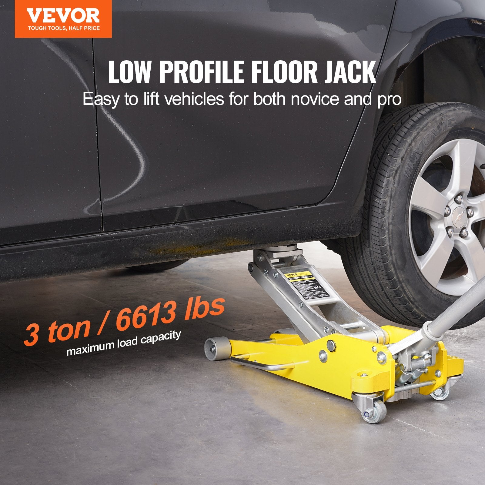 Žemo profilio hidraulinis domkratas VEVOR LD100A-030-00, 3 t