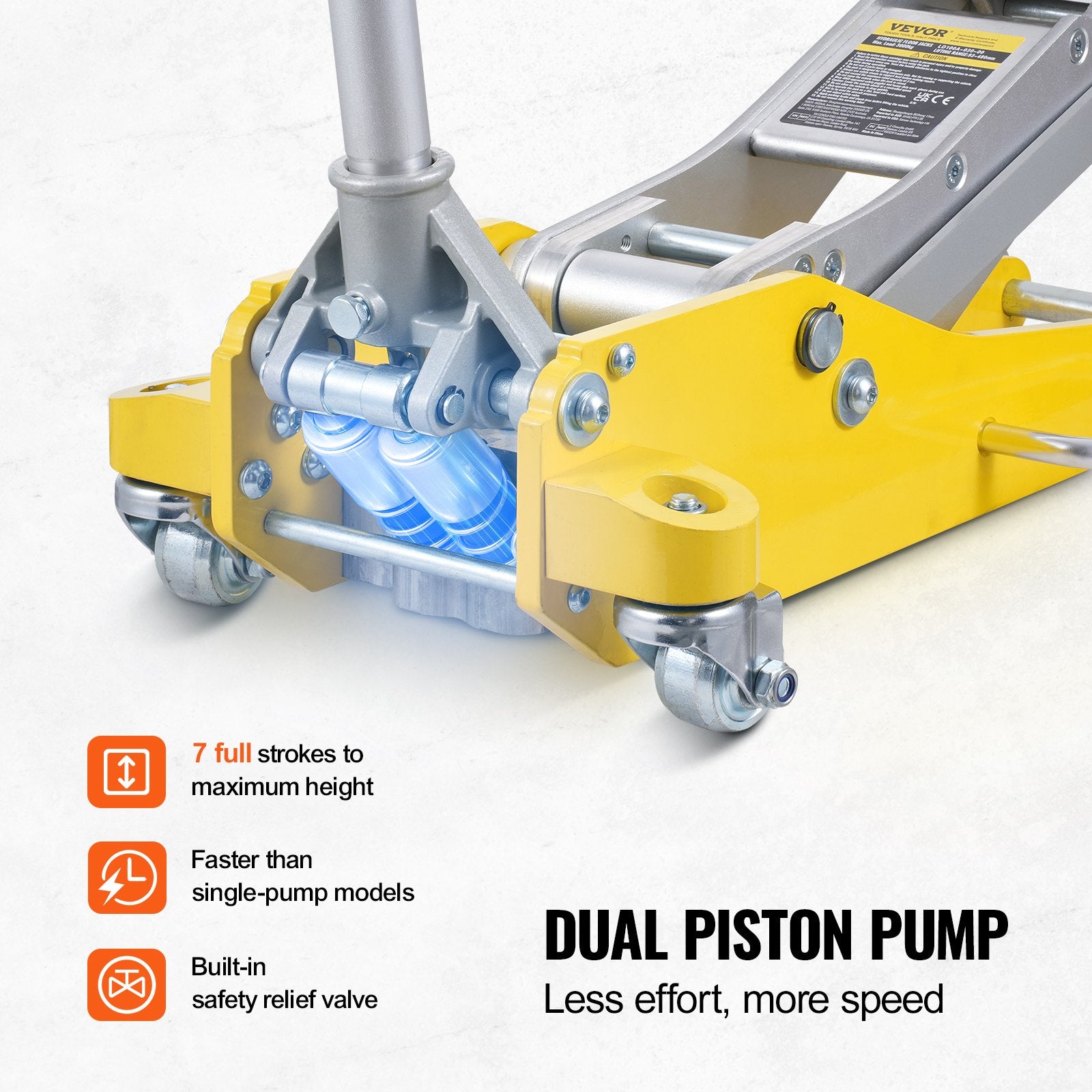 Žemo profilio hidraulinis domkratas VEVOR LD100A-030-00, 3 t