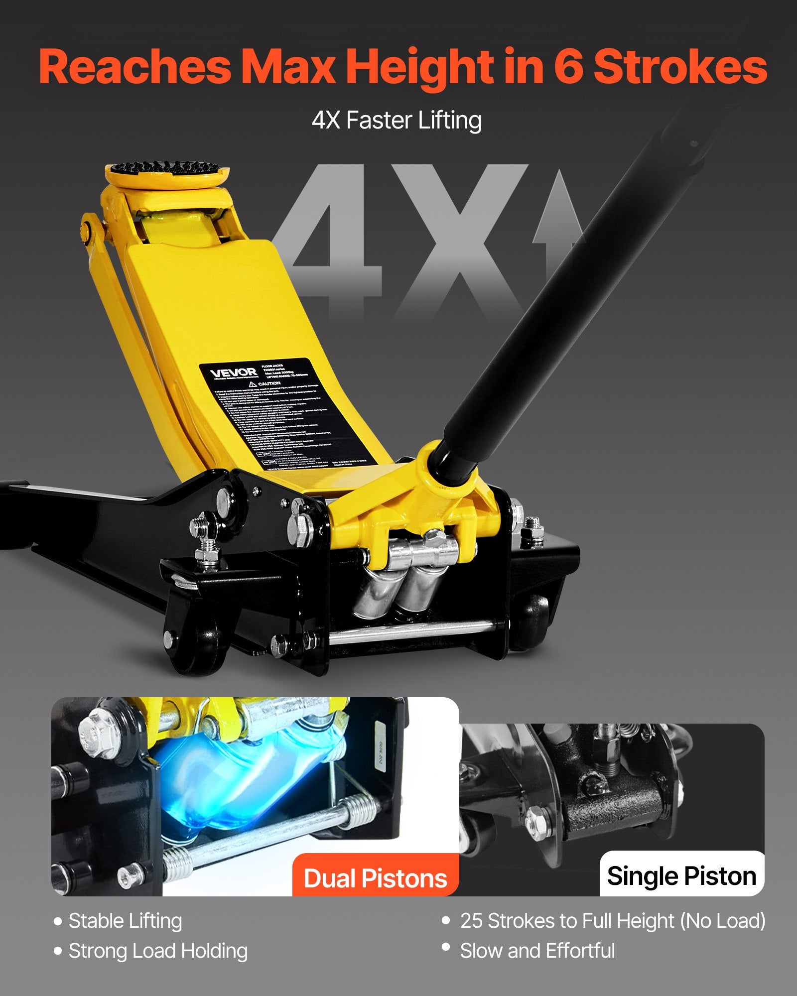 Žemo profilio hidraulinis keltuvas VEVOR ZX0801, 2 tonos