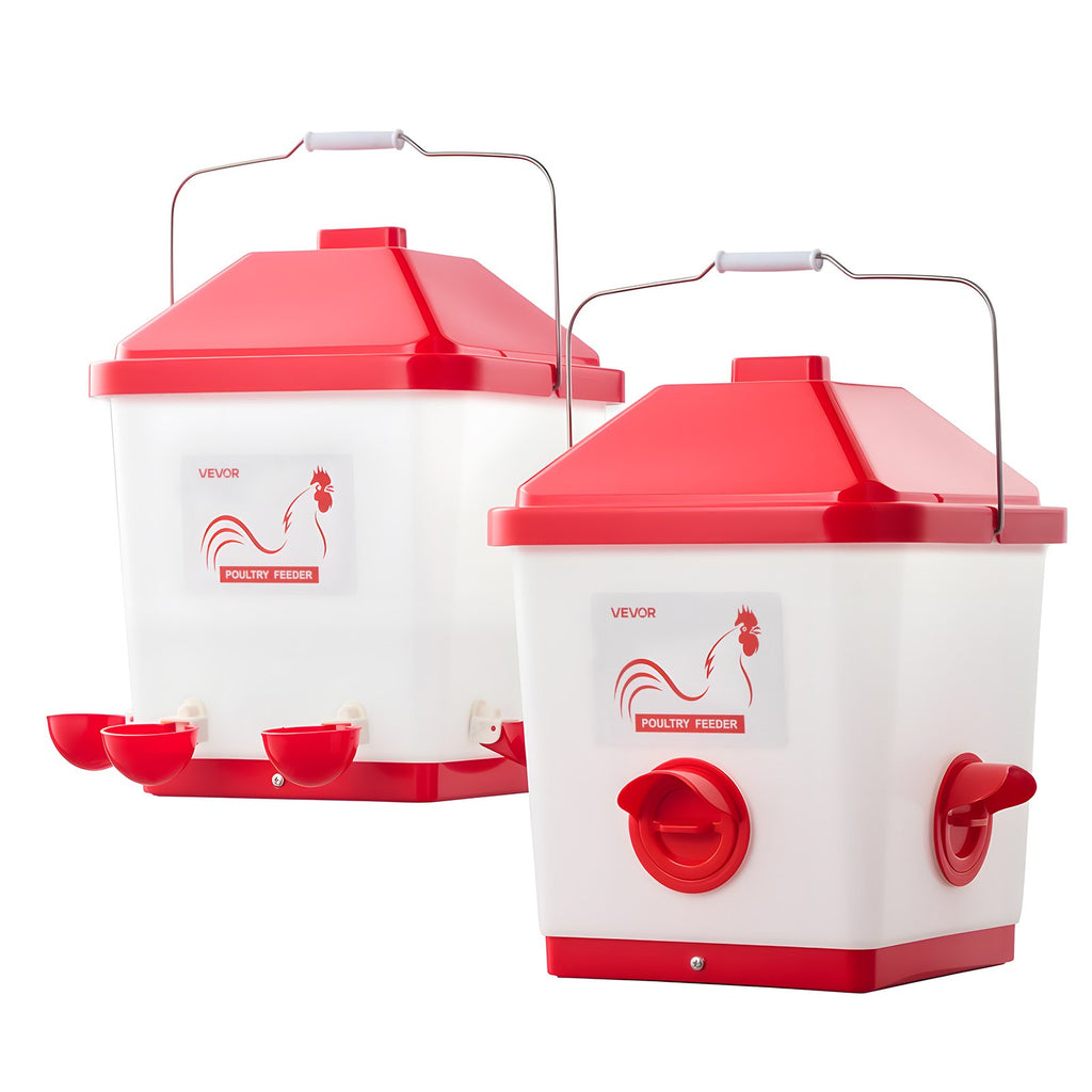 Automatinė lesyklėlė ir girdykla naminiams paukščiams VEVOR 5GAL F+D, 19 L / 18,14 kg