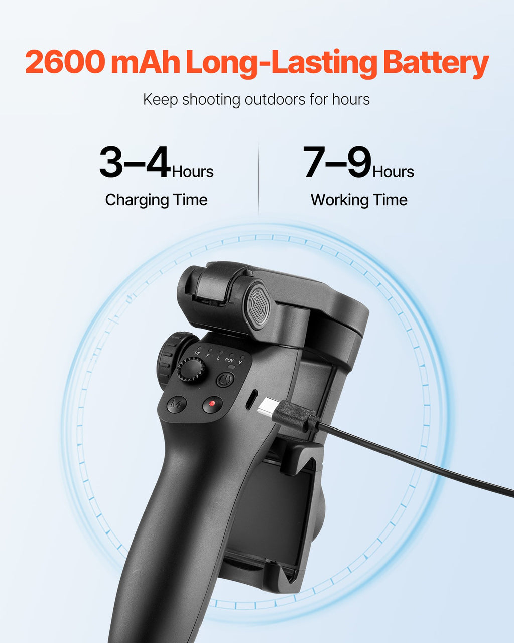 Išmaniojo telefono stabilizatorius VEVOR CM8, 3 ašių stabilizavimas