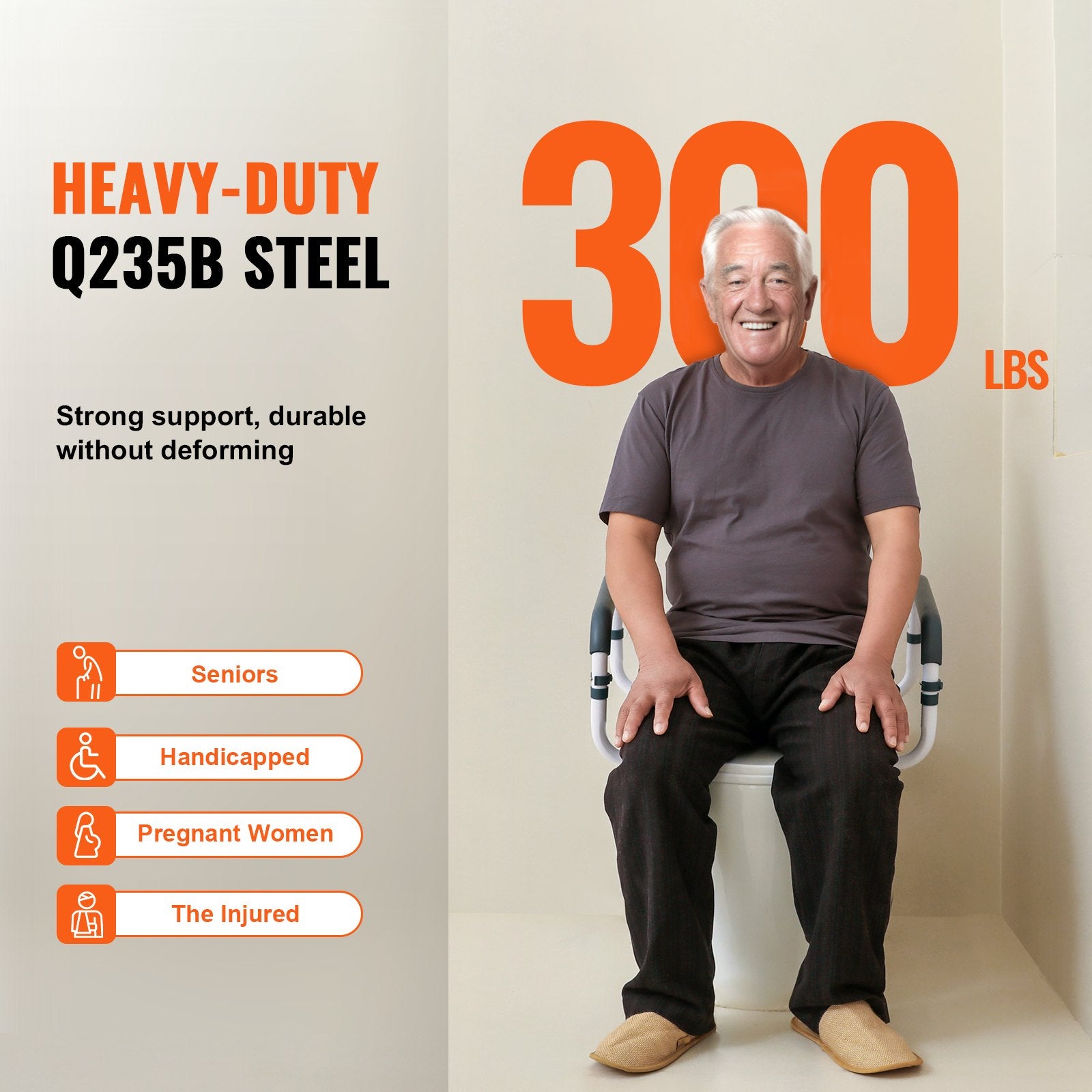 Tualeto atraminis rėmas VEVOR FBL900633, 136 kg apkrova