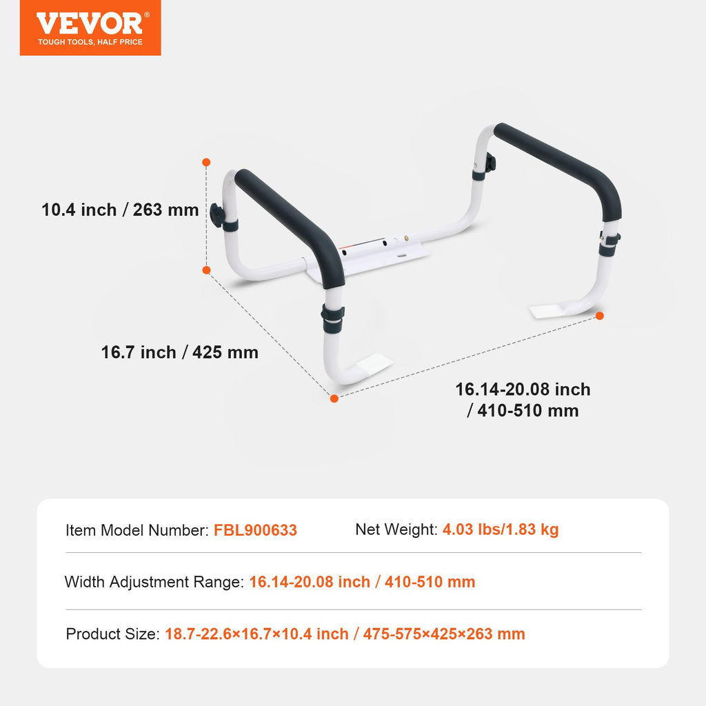 Tualeto atraminis rėmas VEVOR FBL900633, 136 kg apkrova