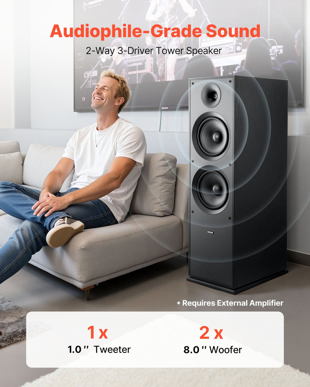 Pasyvi grindinė kolonėlė VEVOR VV-2801F, 600 W