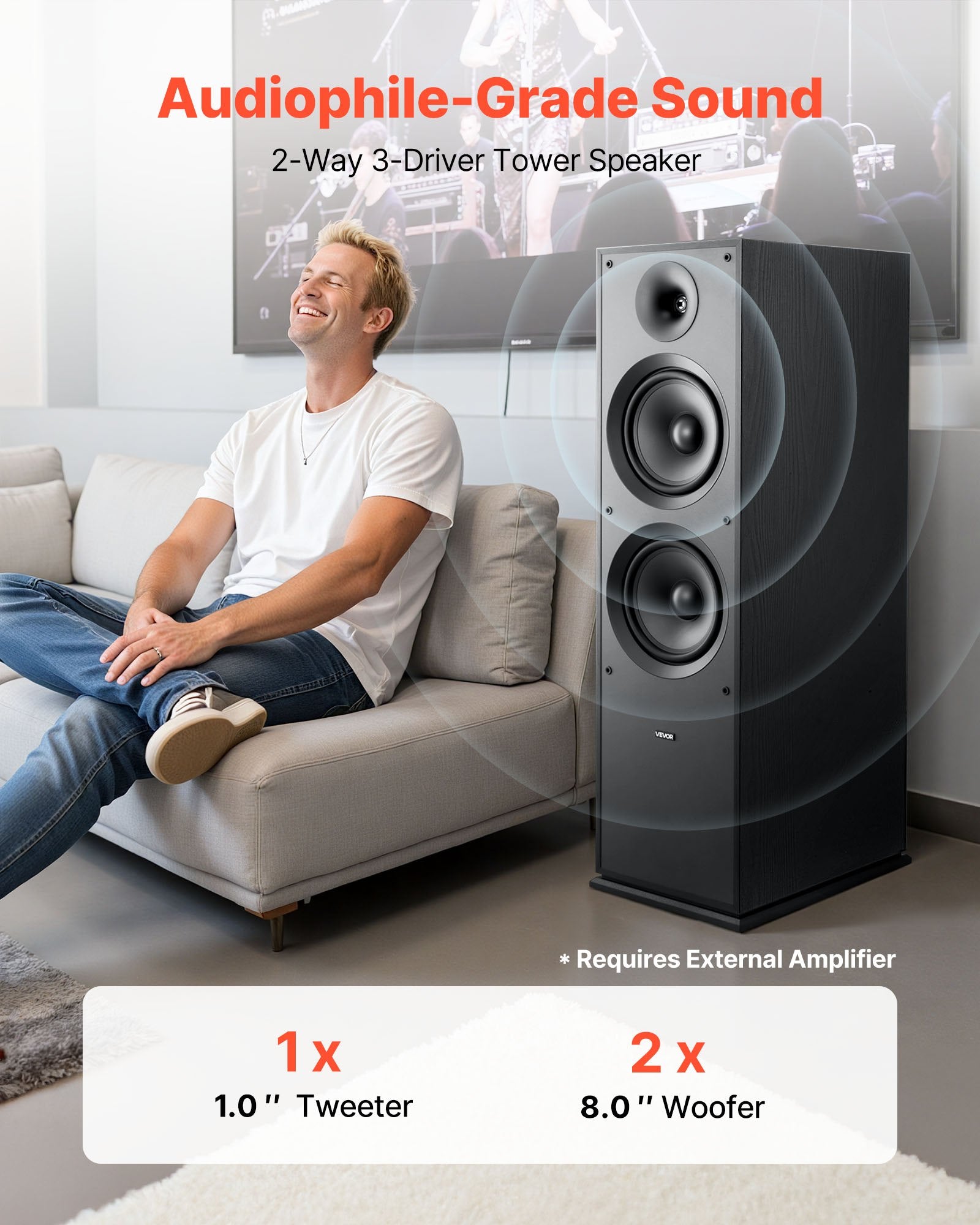 Pasyvi grindinė kolonėlė VEVOR VV-2801F, 600 W