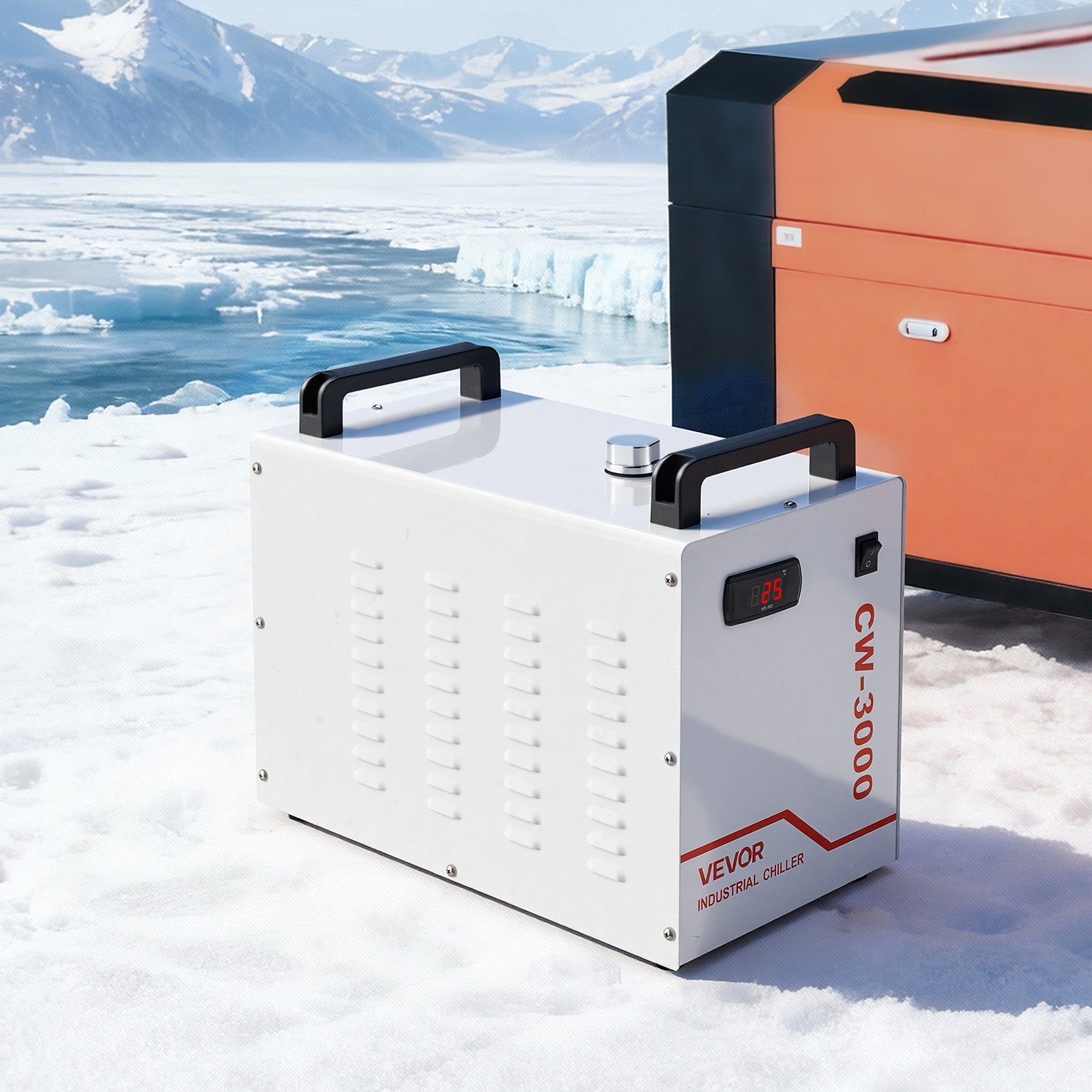 Pramoninis vandens aušintuvas VEVOR CW-3000, 9 l talpa