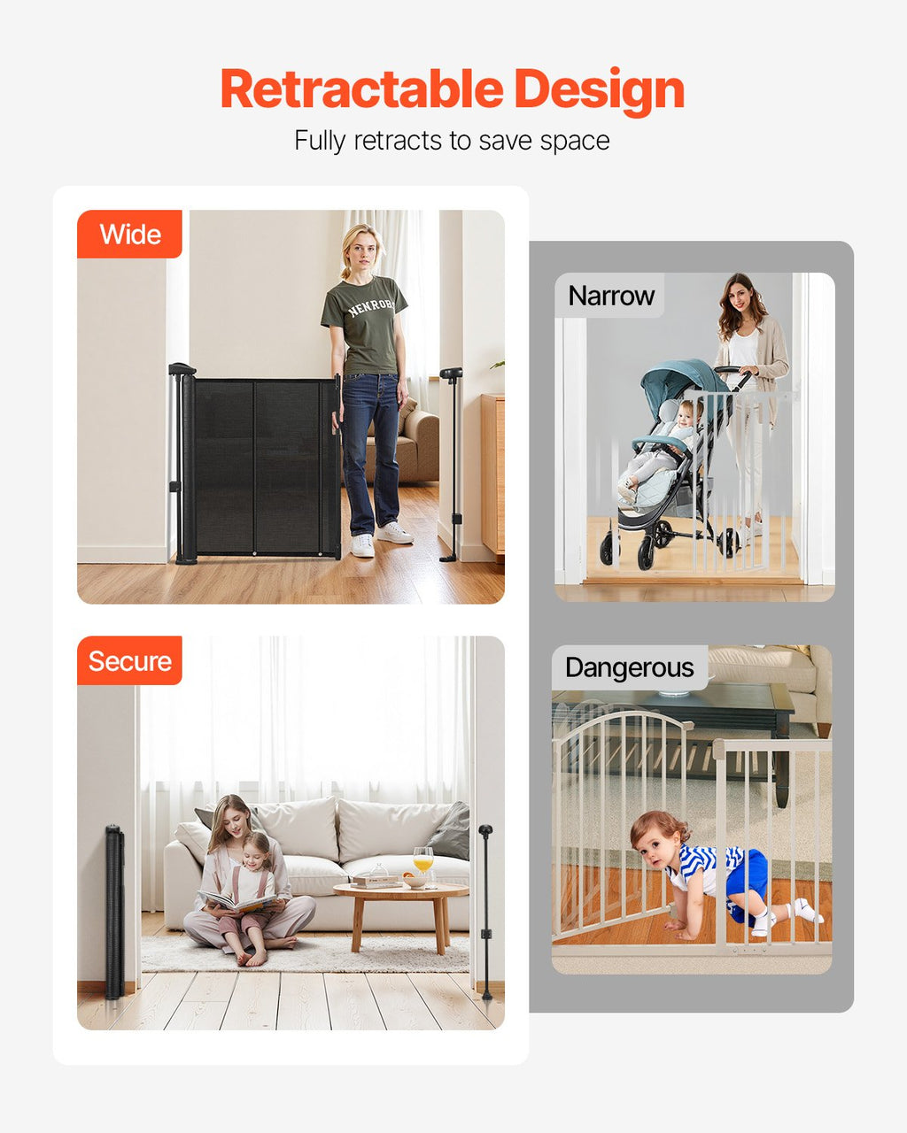 Ištraukiami apsauginiai varteliai VEVOR SH20.006BB-280CD, 280 cm pločio