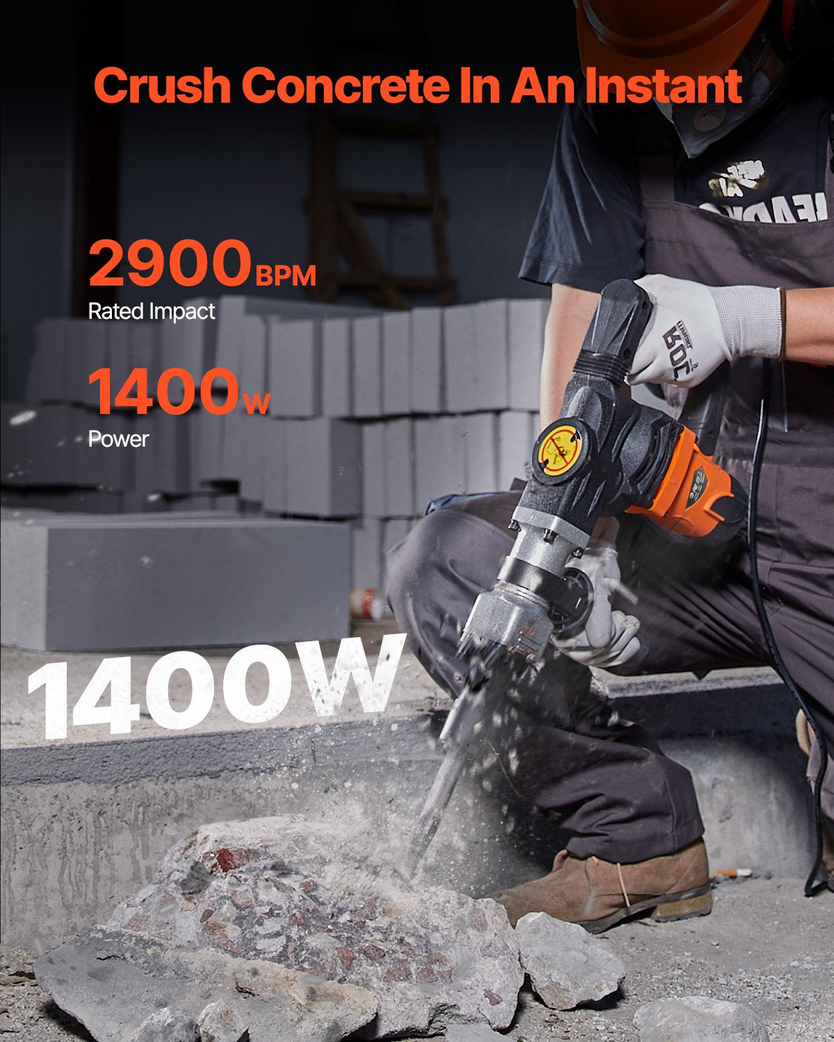 Atskeliamasis kūjis VEVOR JH-0840, 1400W