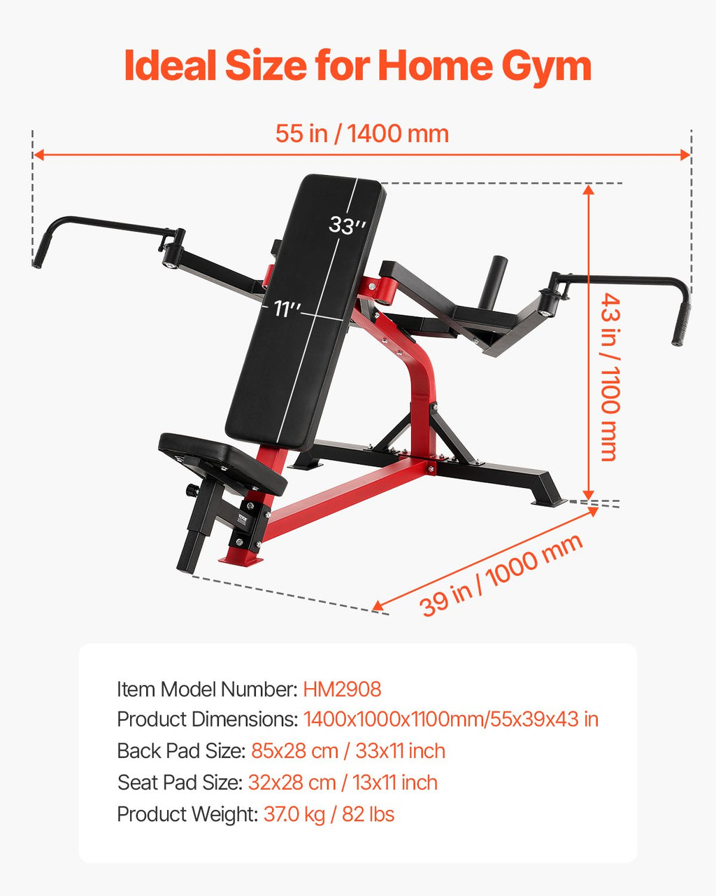 Krūtinės ir nugaros raumenų treniruoklis VEVOR HM2908, 204 kg apkrova