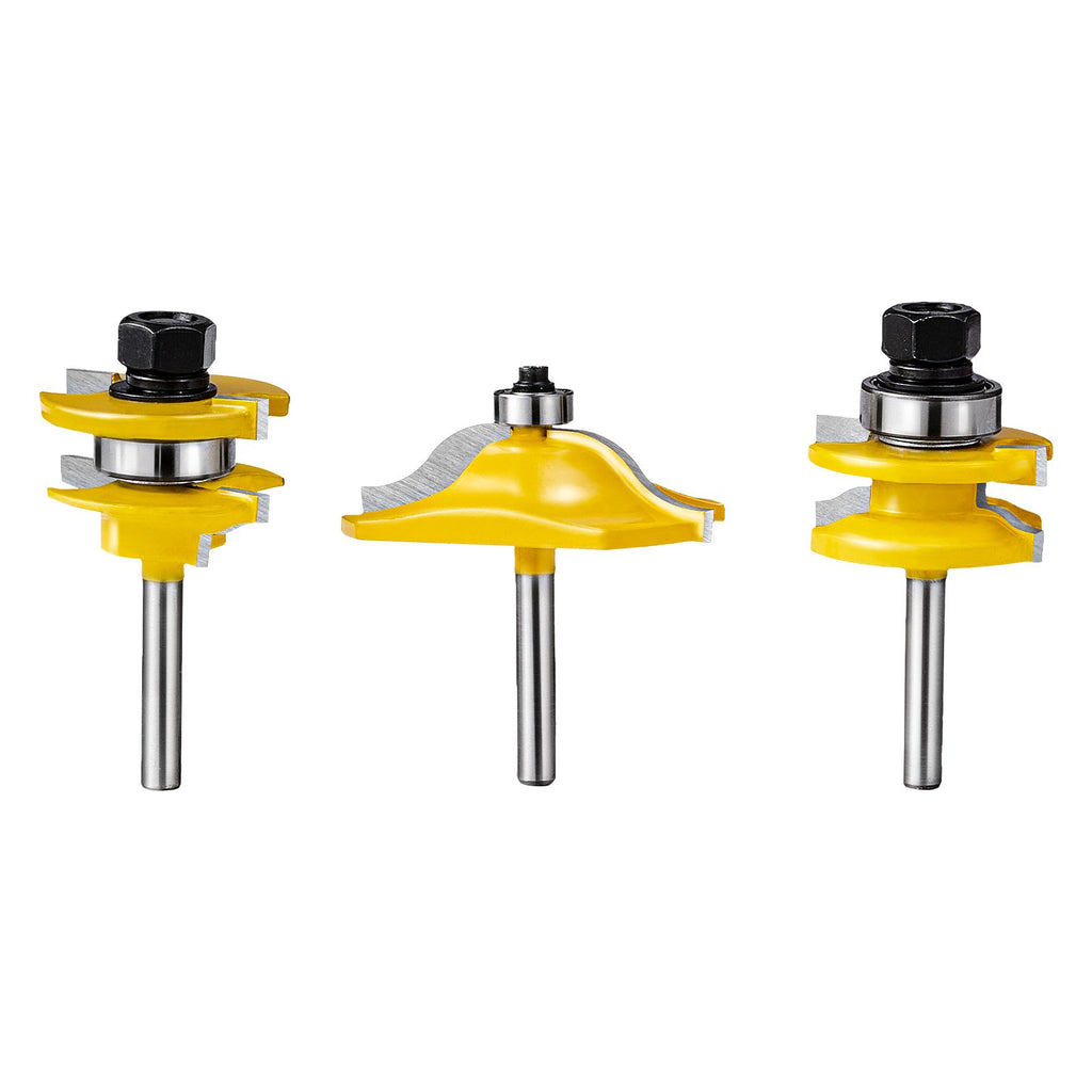 Frezų rinkinys medžiui VEVOR 3PCS-A*6.35mm, 6,35 mm kotelis