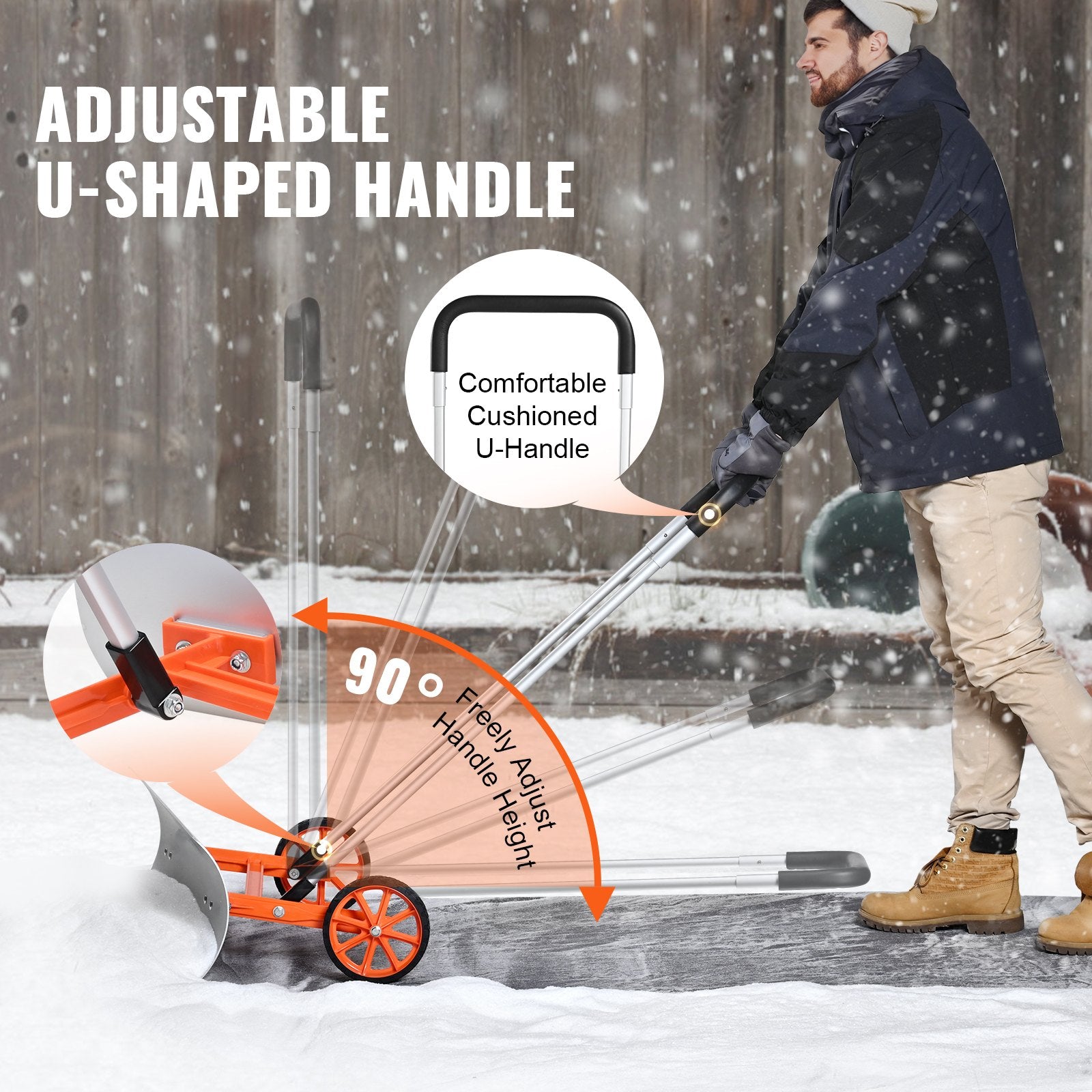 Sniego stumtuvas su ratais VEVOR CY-SL24, 76 cm pločio