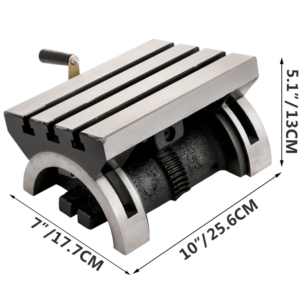 Paverčiamas frezavimo stalas VEVOR 25,4x17,8 cm, 0–80° reguliuojamas kampas