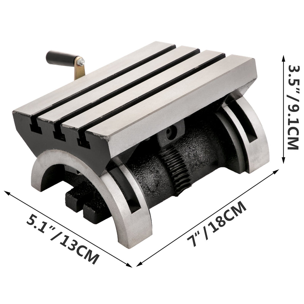 Paverčiamas frezavimo stalas VEVOR 178x125 mm, 0–90° reguliuojamas kampas